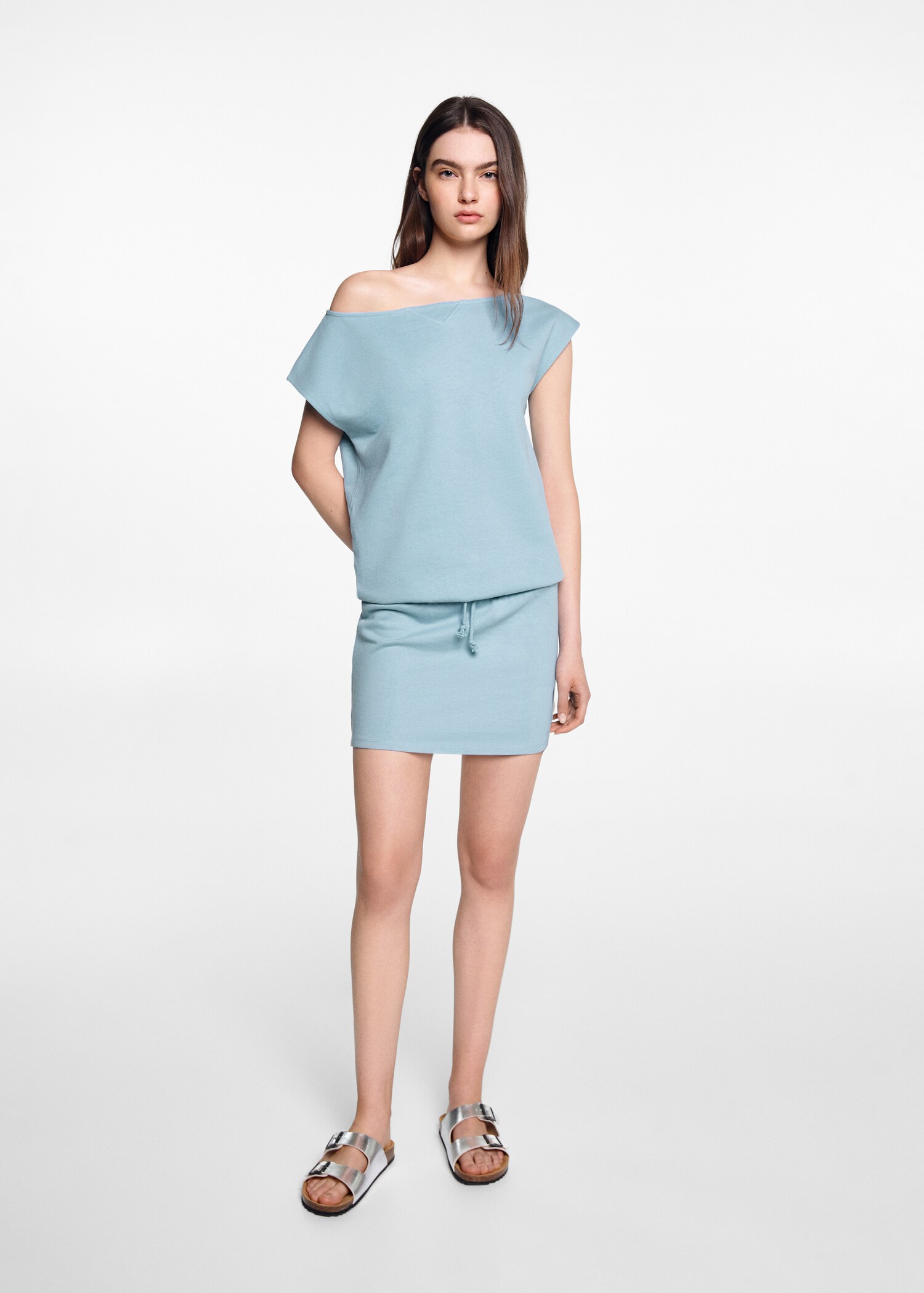 Elastic waist cotton dress - General plane