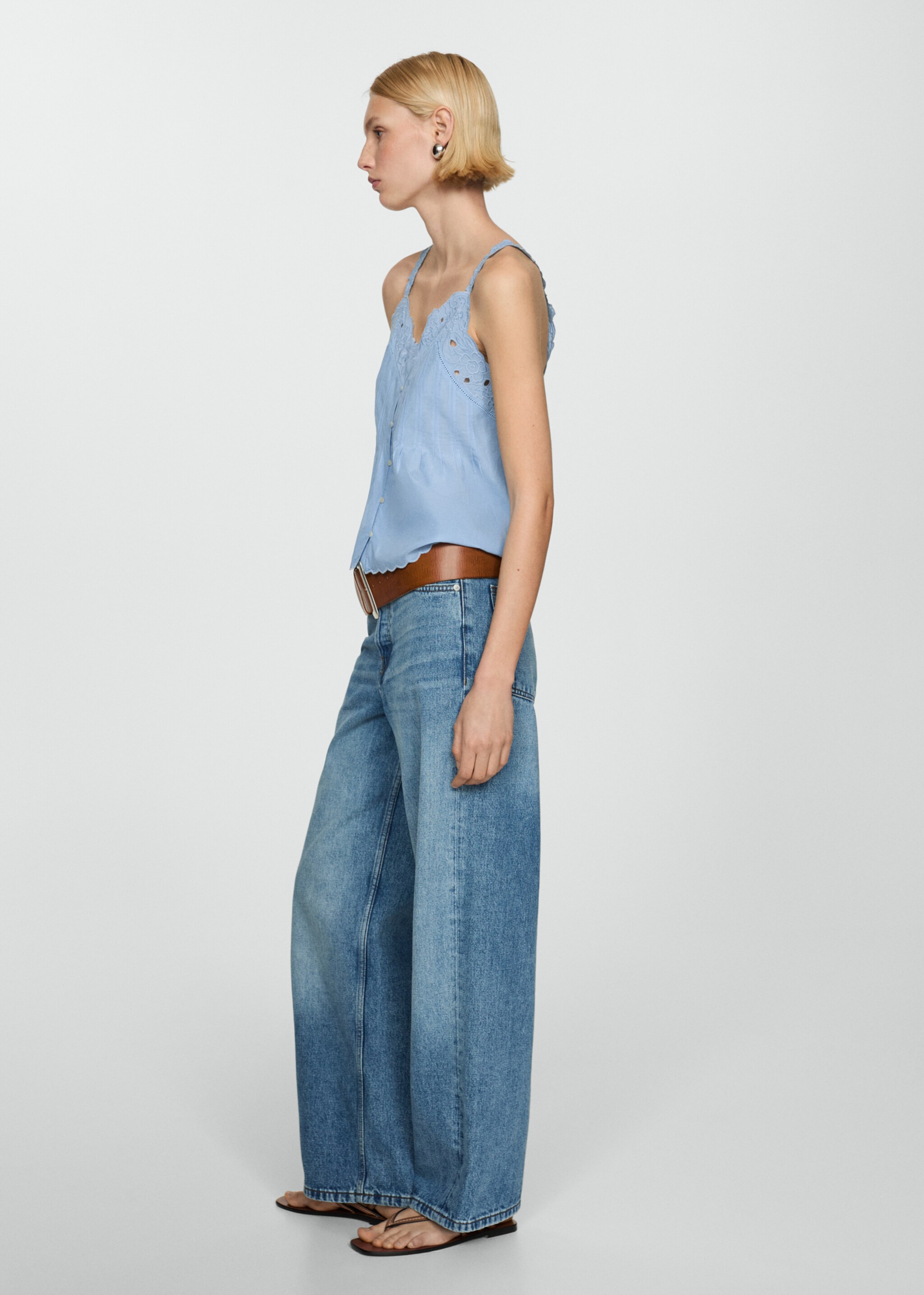 Embroidered strap top - General plane