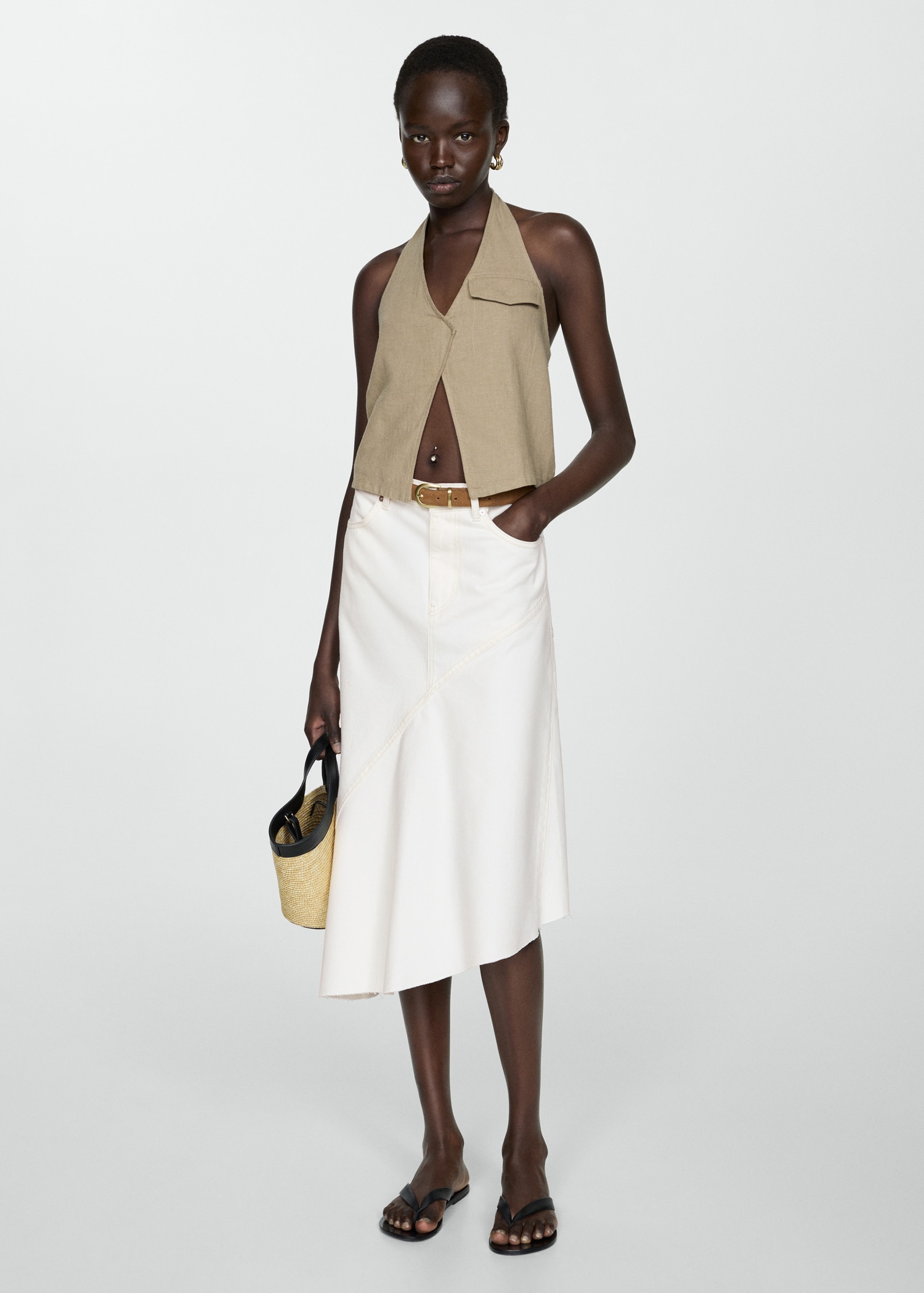 White Denim Skirt Mango White Midi Skirt Mango White Denim Skirt