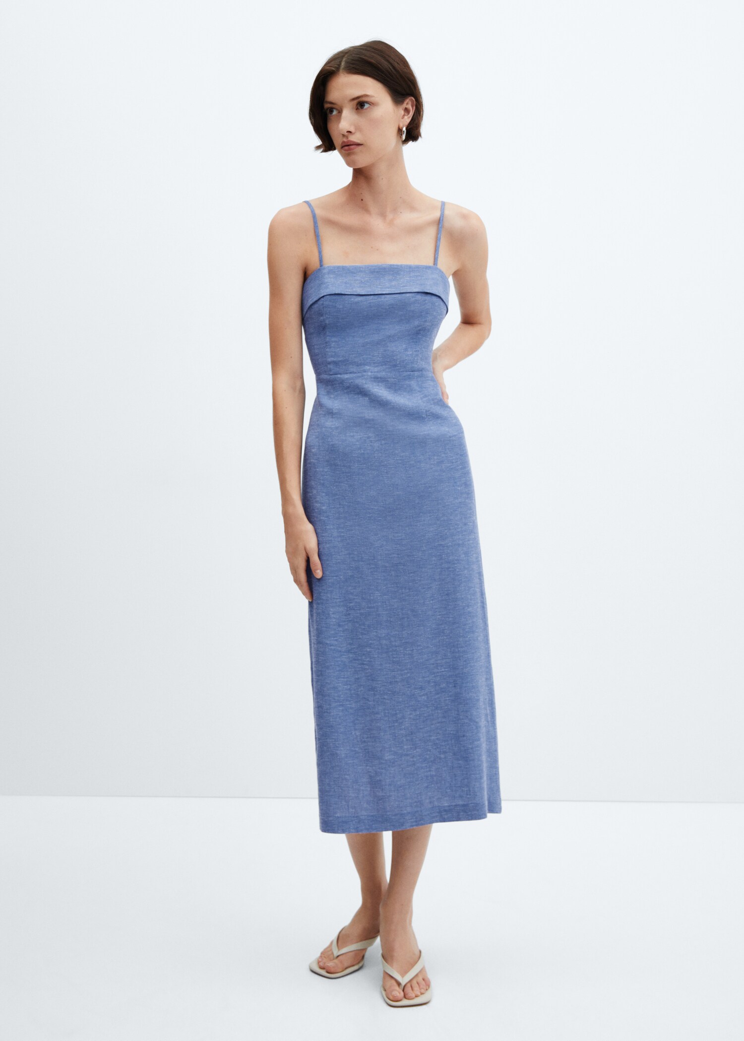 Linen strap dress - General plane