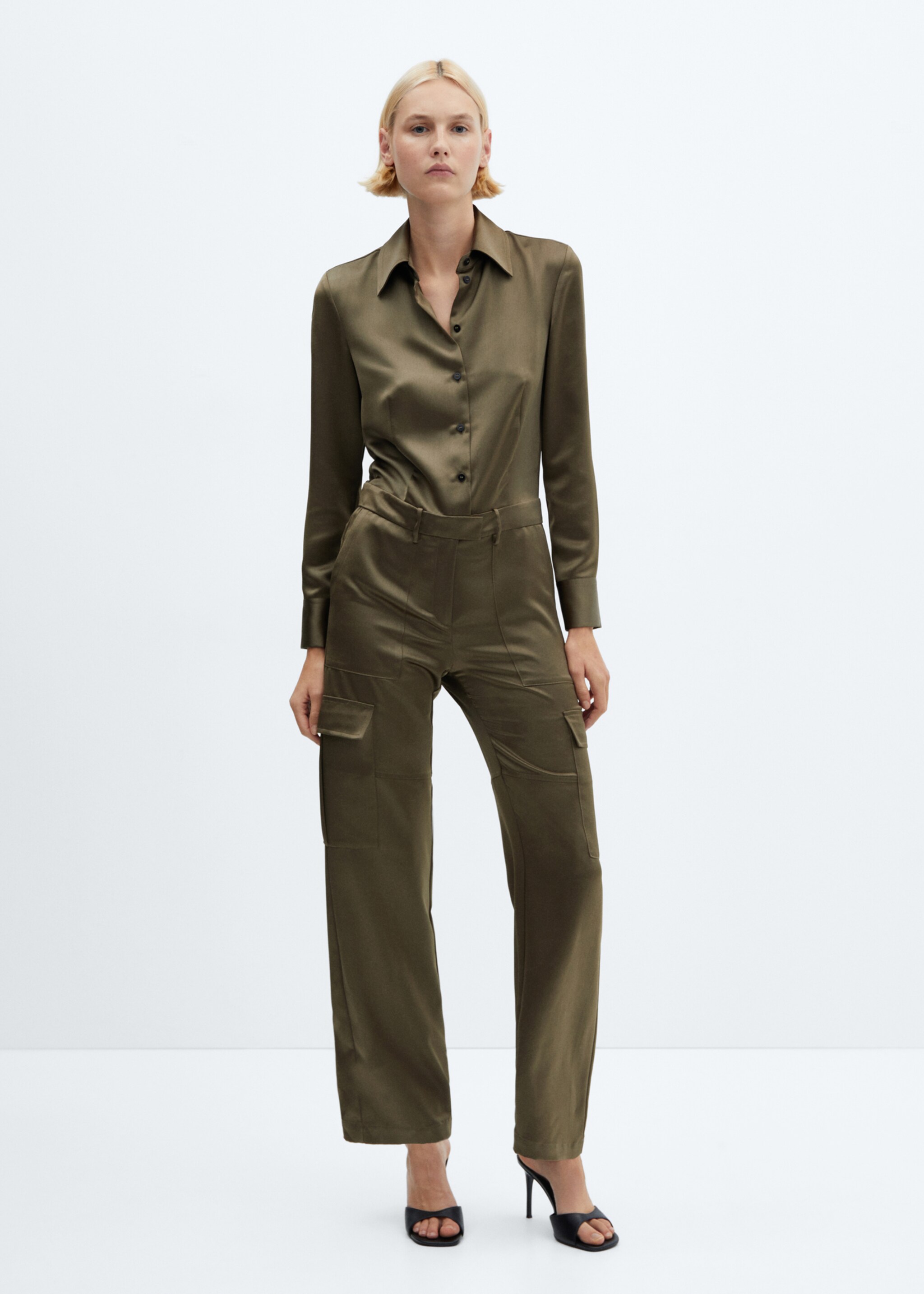 Satin cargo jumpsuit - General plane
