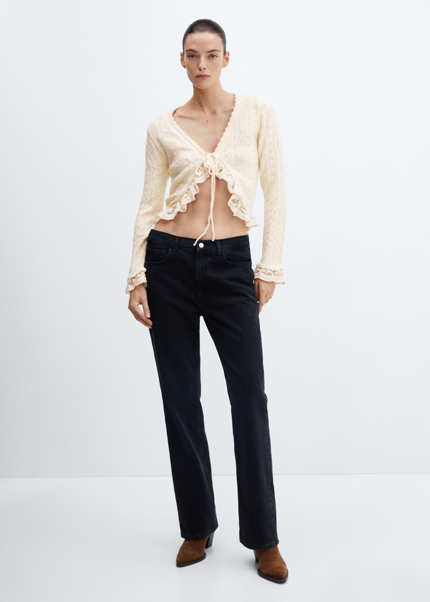Ruffled knot cardigan - General plane