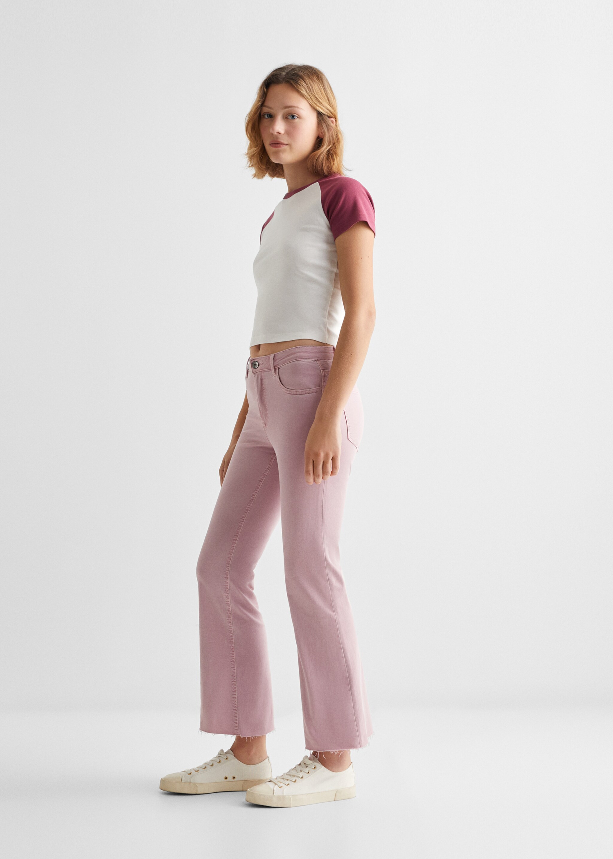 Crop T-shirt - General plane, Maroon. Ref: 67060631-00.