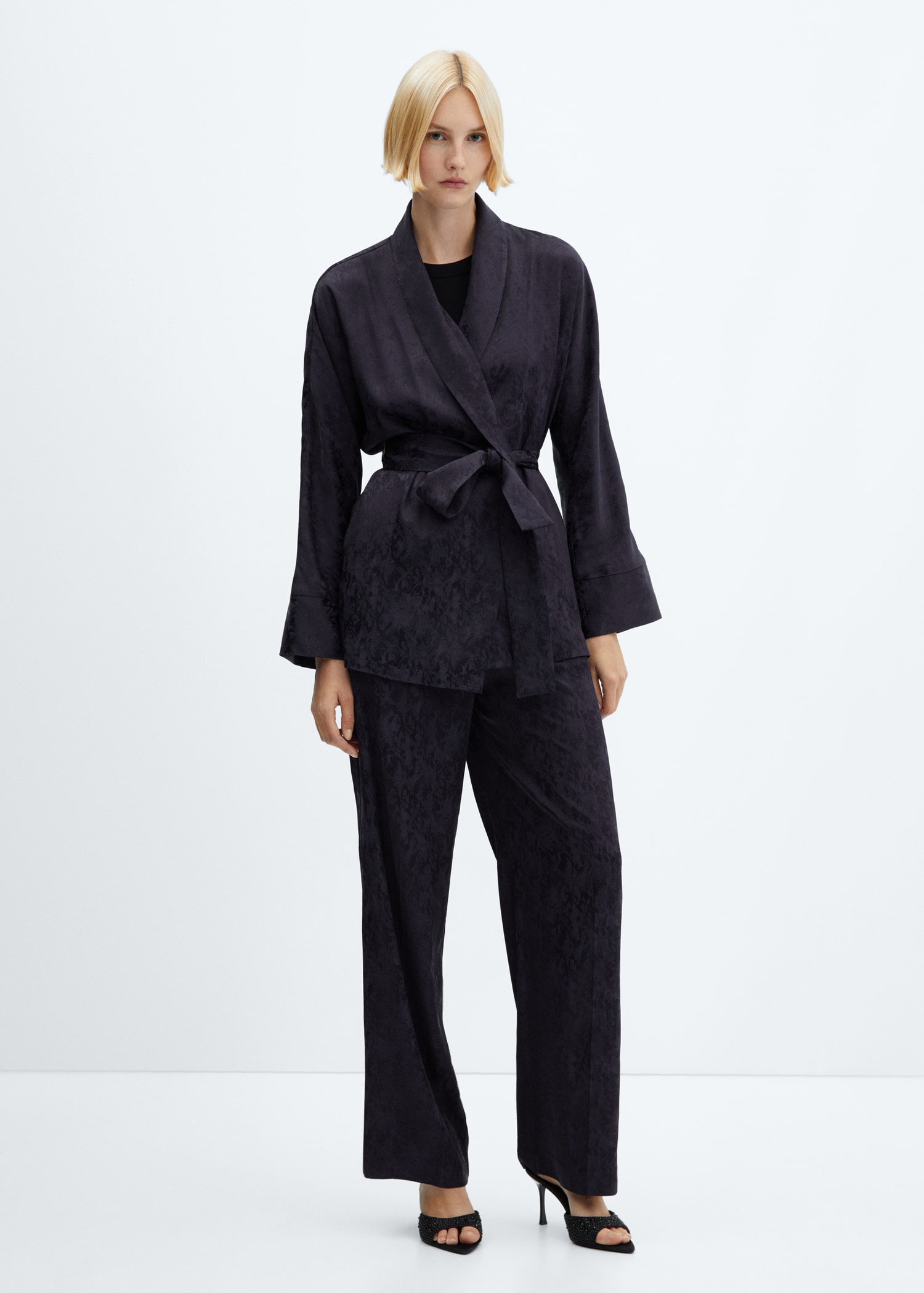 Jacquard suit pants Women MANGO OUTLET USA - Main Image