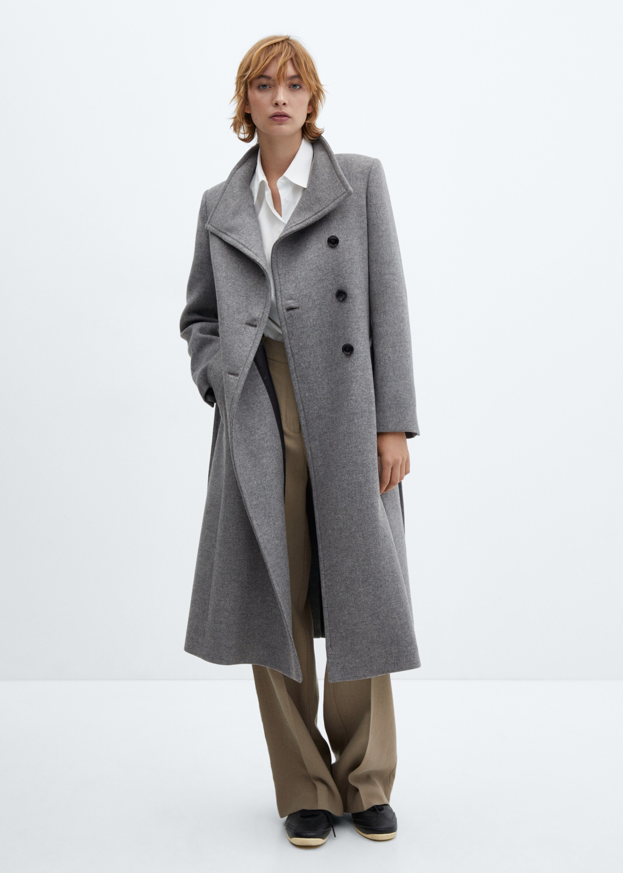 Manteco wool coat with belt - General plane