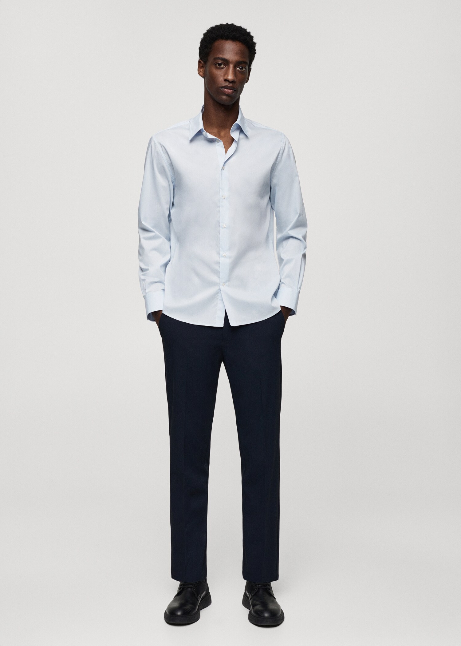 Camisa slim fit cotó strech - Pla general