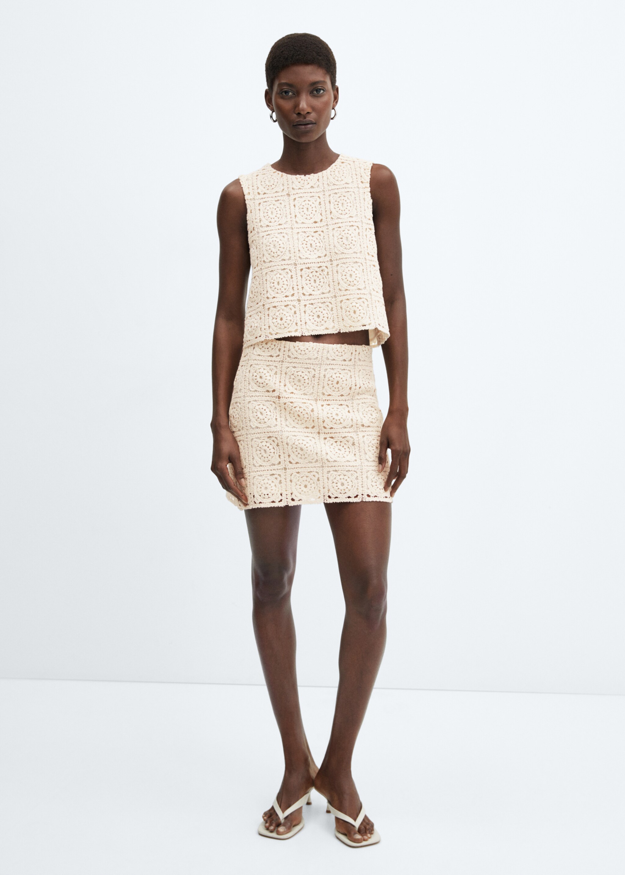Embroidered cotton skirt - General plane