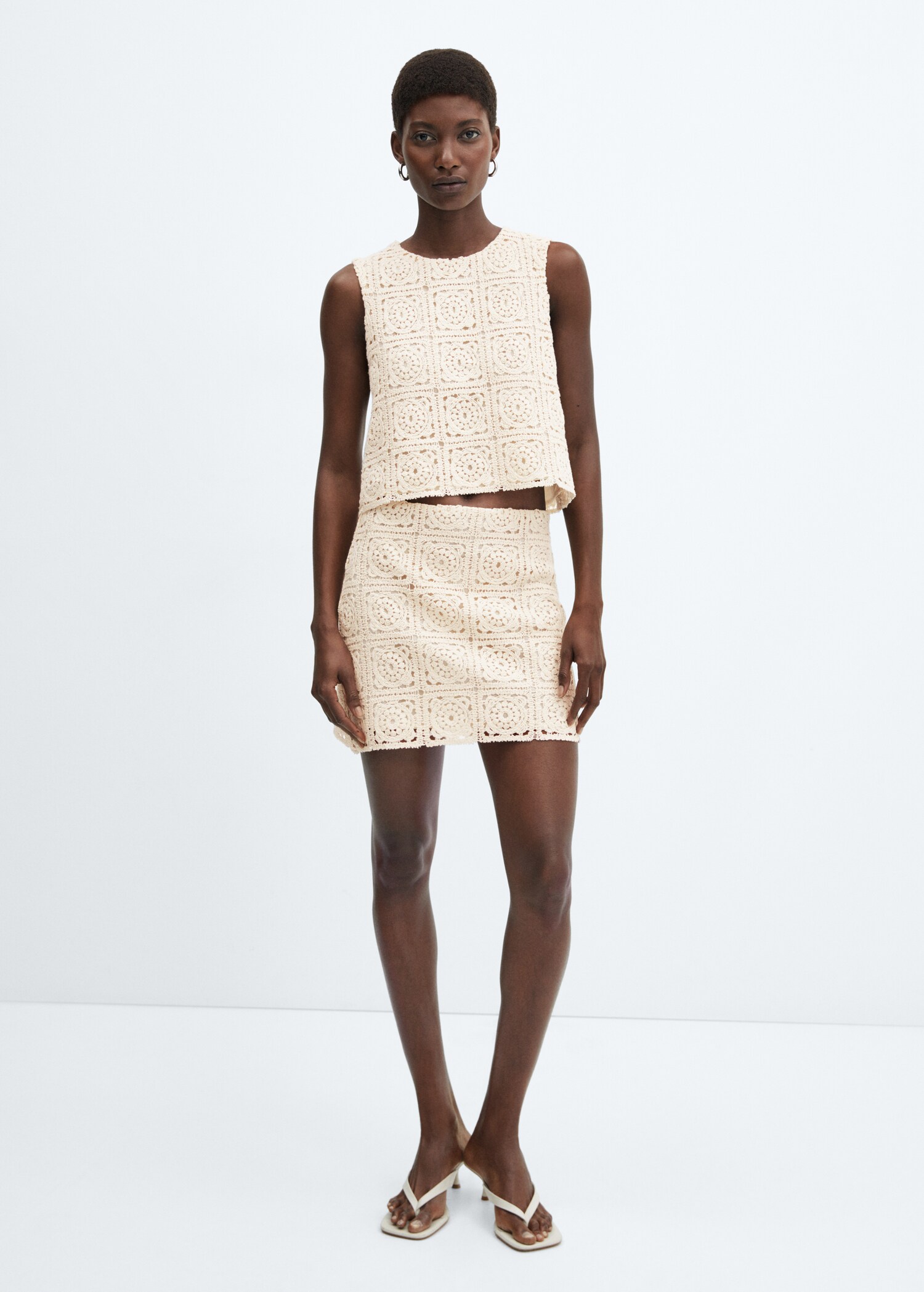 Embroidered cotton skirt - General plane