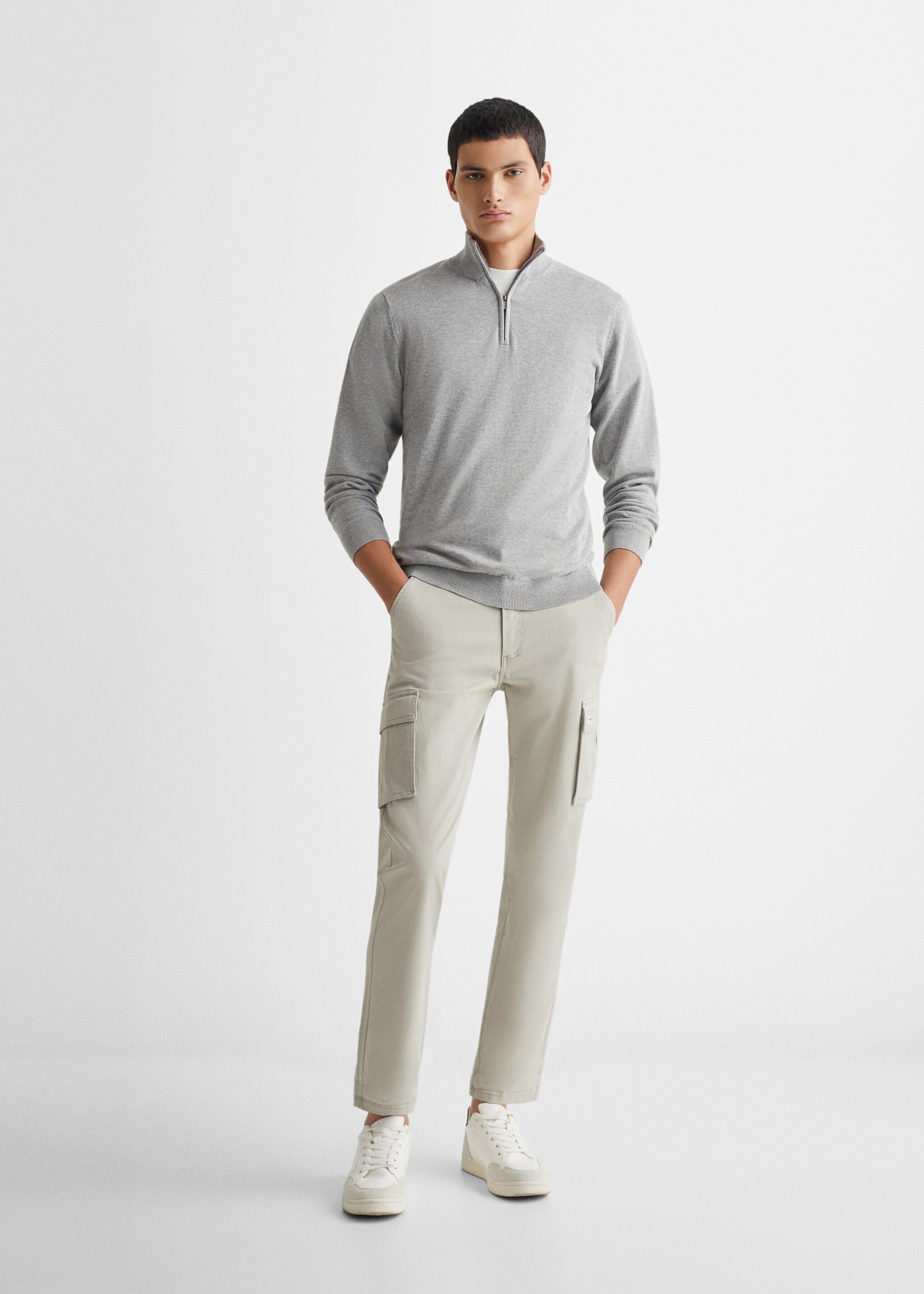 Cotton cargo trousers - General plane, Pastel Green. Ref: 67062912-00.