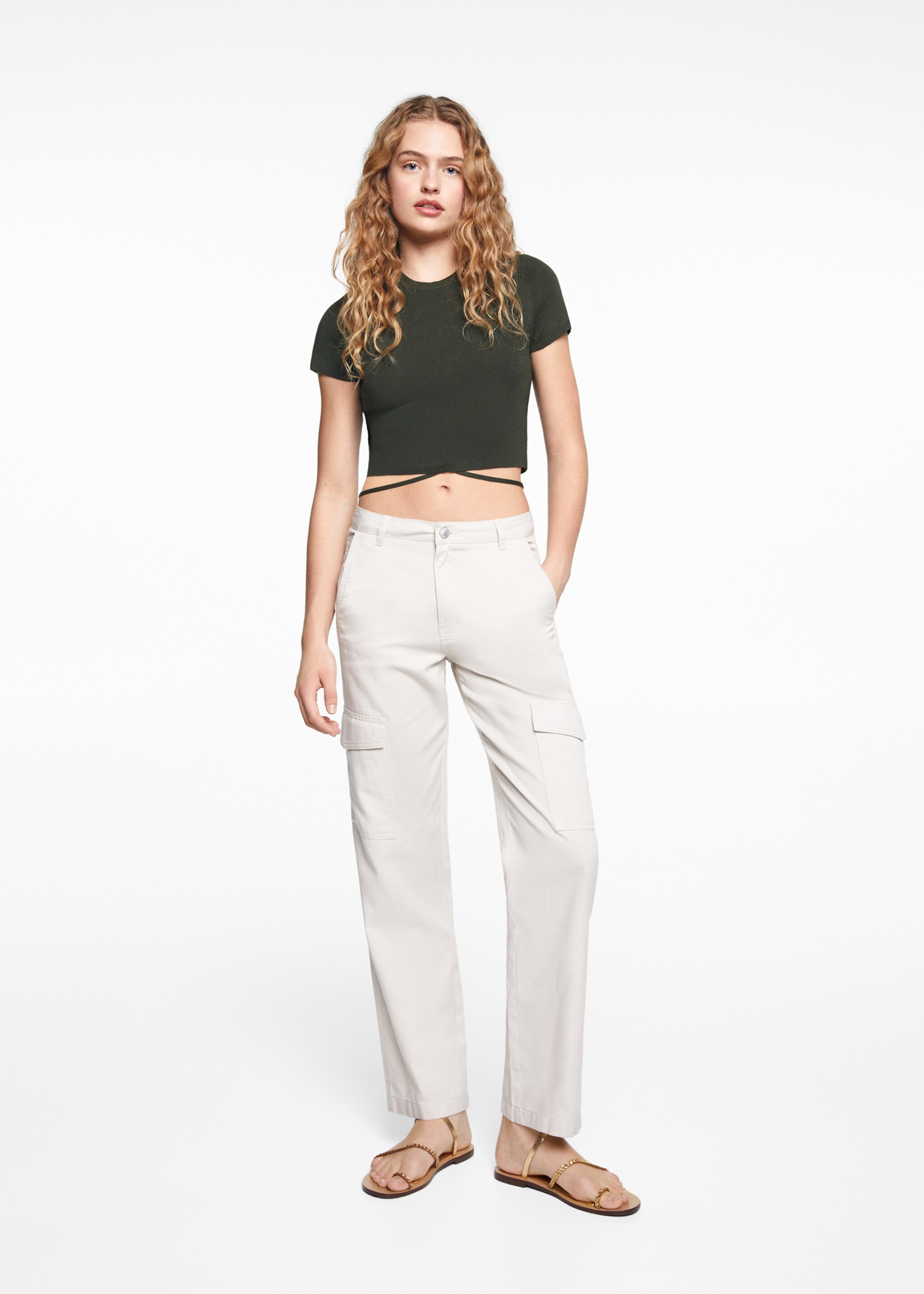 Knitted t-shirt with box - General plane, Khaki. Ref: 67062914-00.