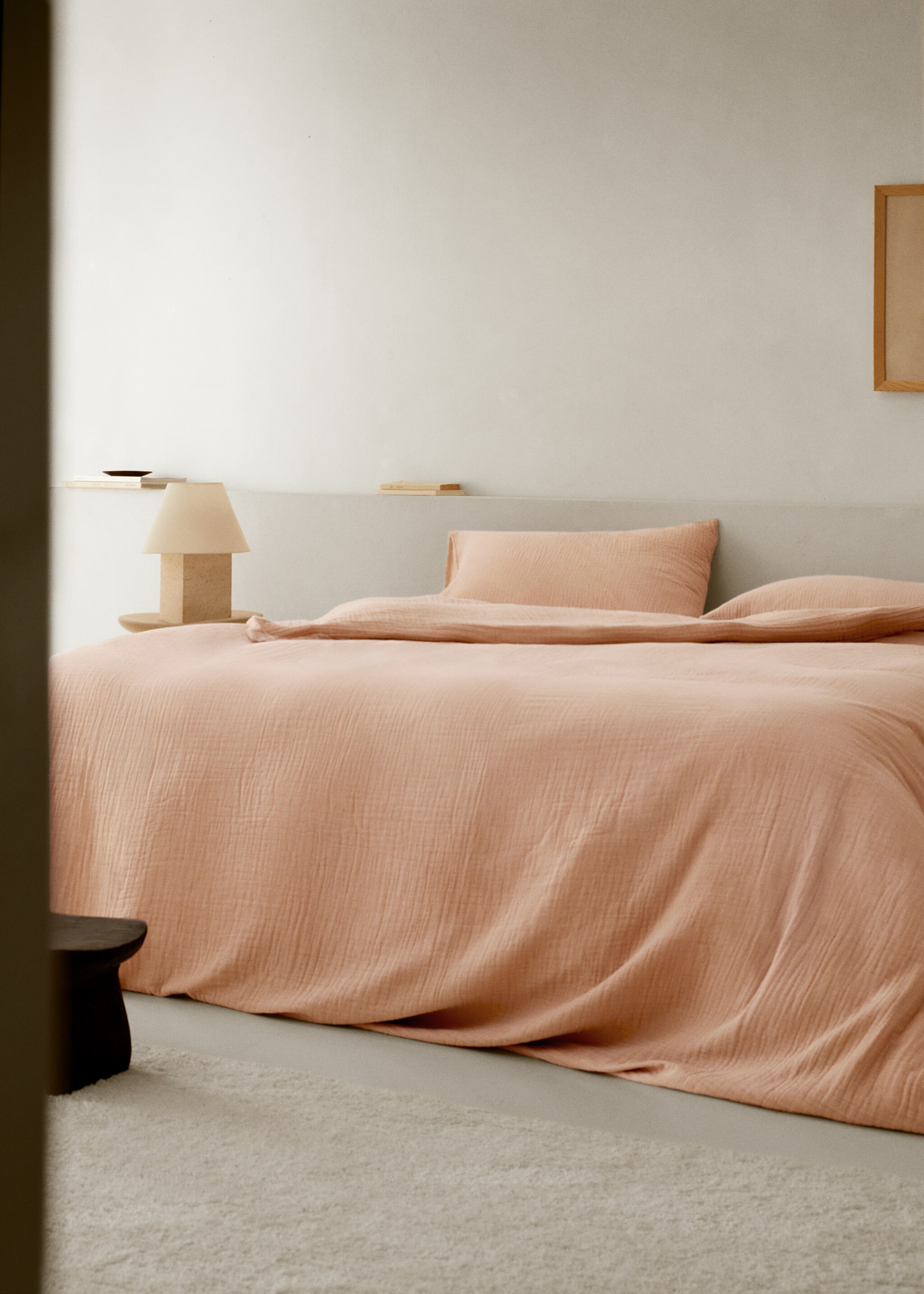 Cotton gauze duvet cover for king bed - General plane