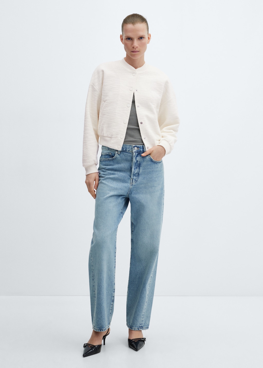 Tweed bomber jacket - Women | MANGO OUTLET USA
