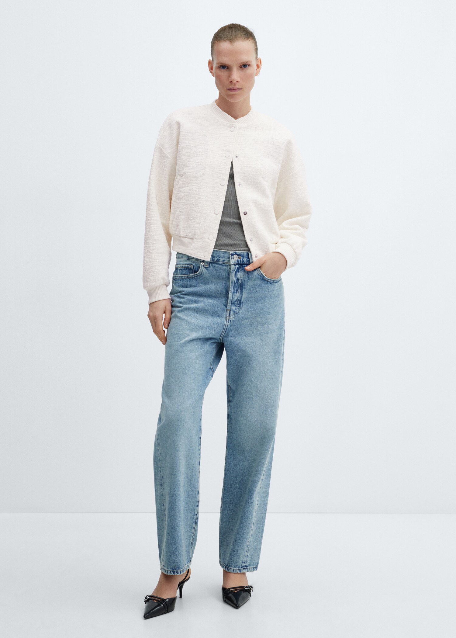 Chaqueta bomber tweed - Plano general