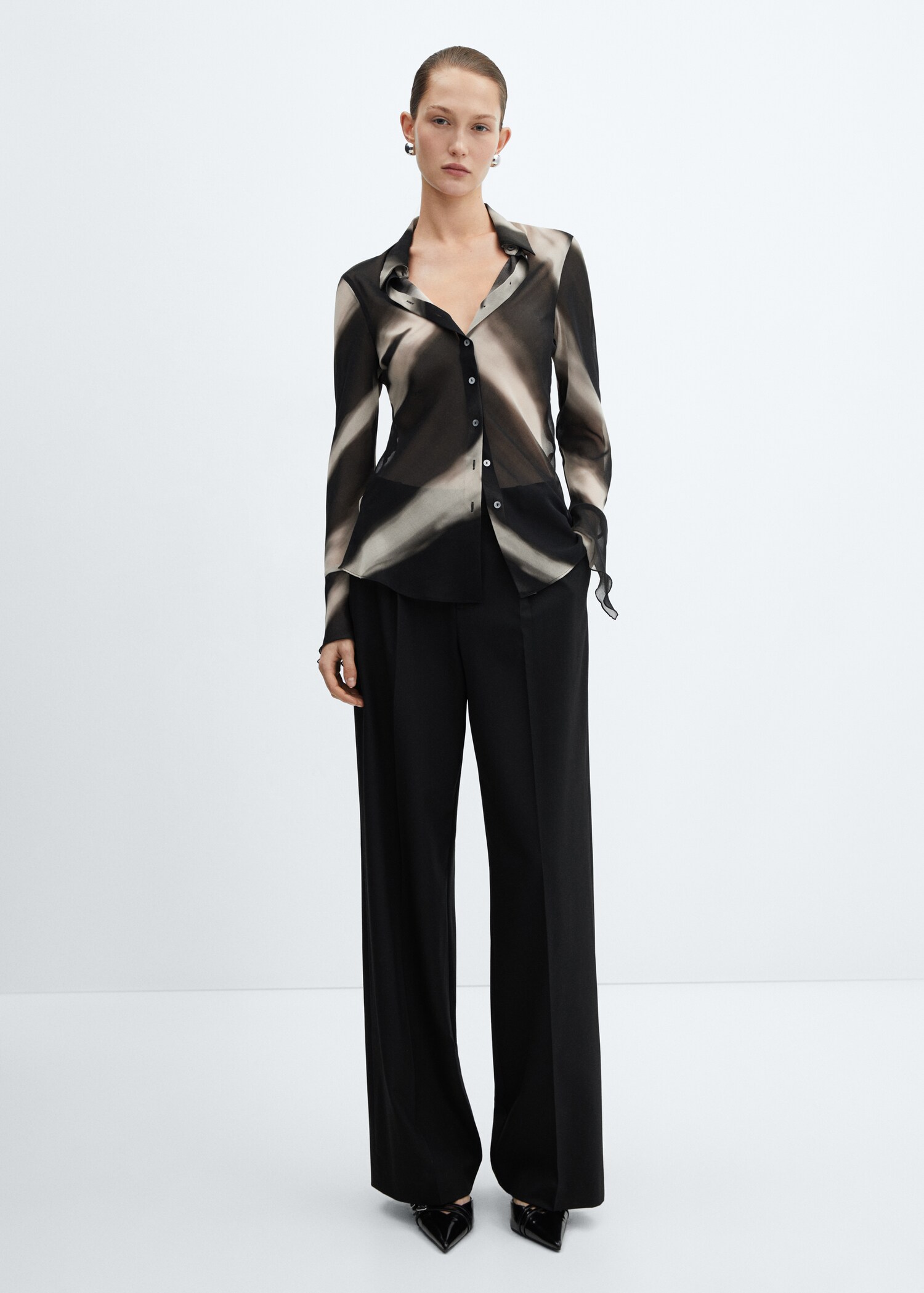 Semi-transparent printed shirt - General plane