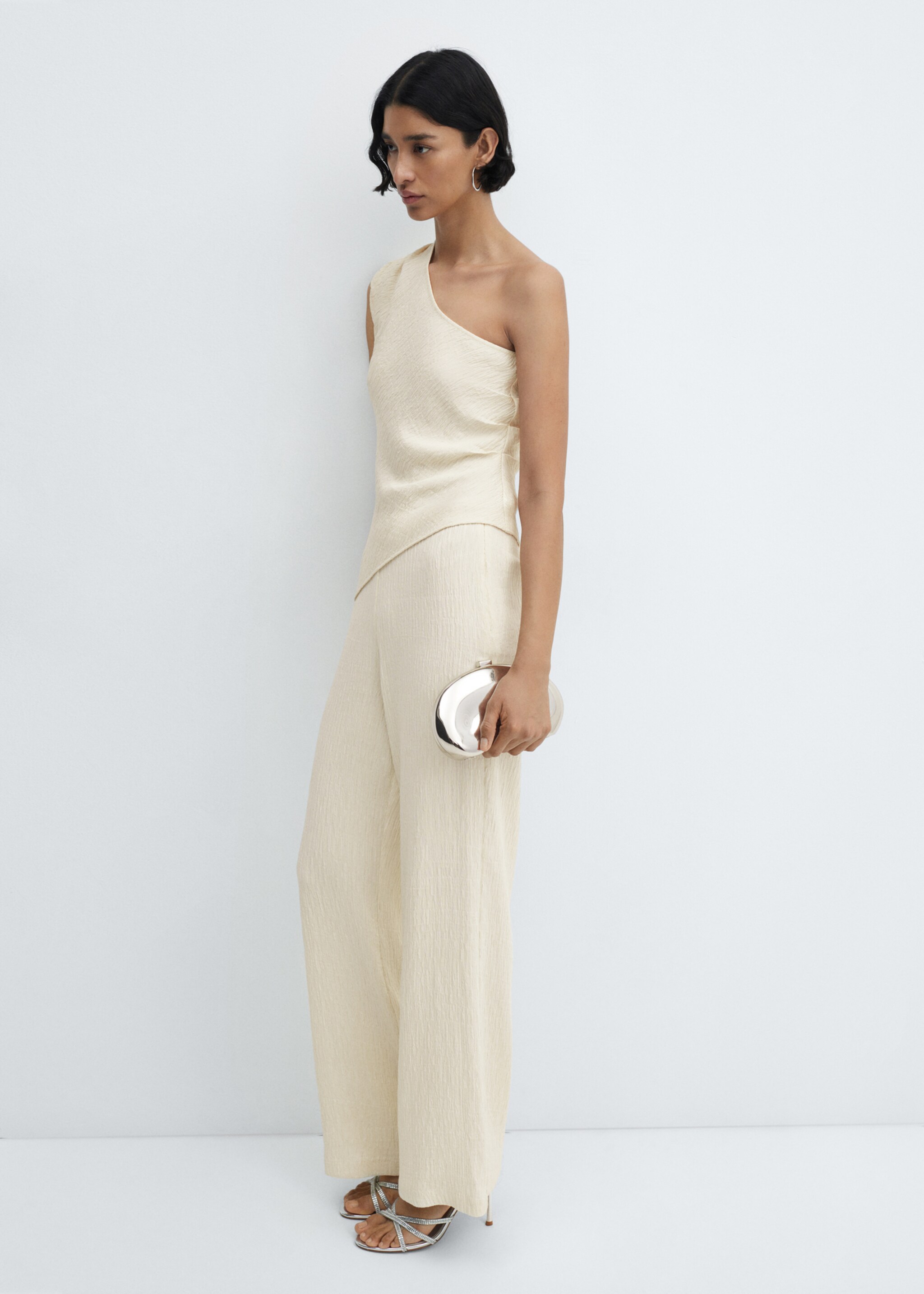 Texturierte Wideleg-Hose - Allgemeine Ansicht