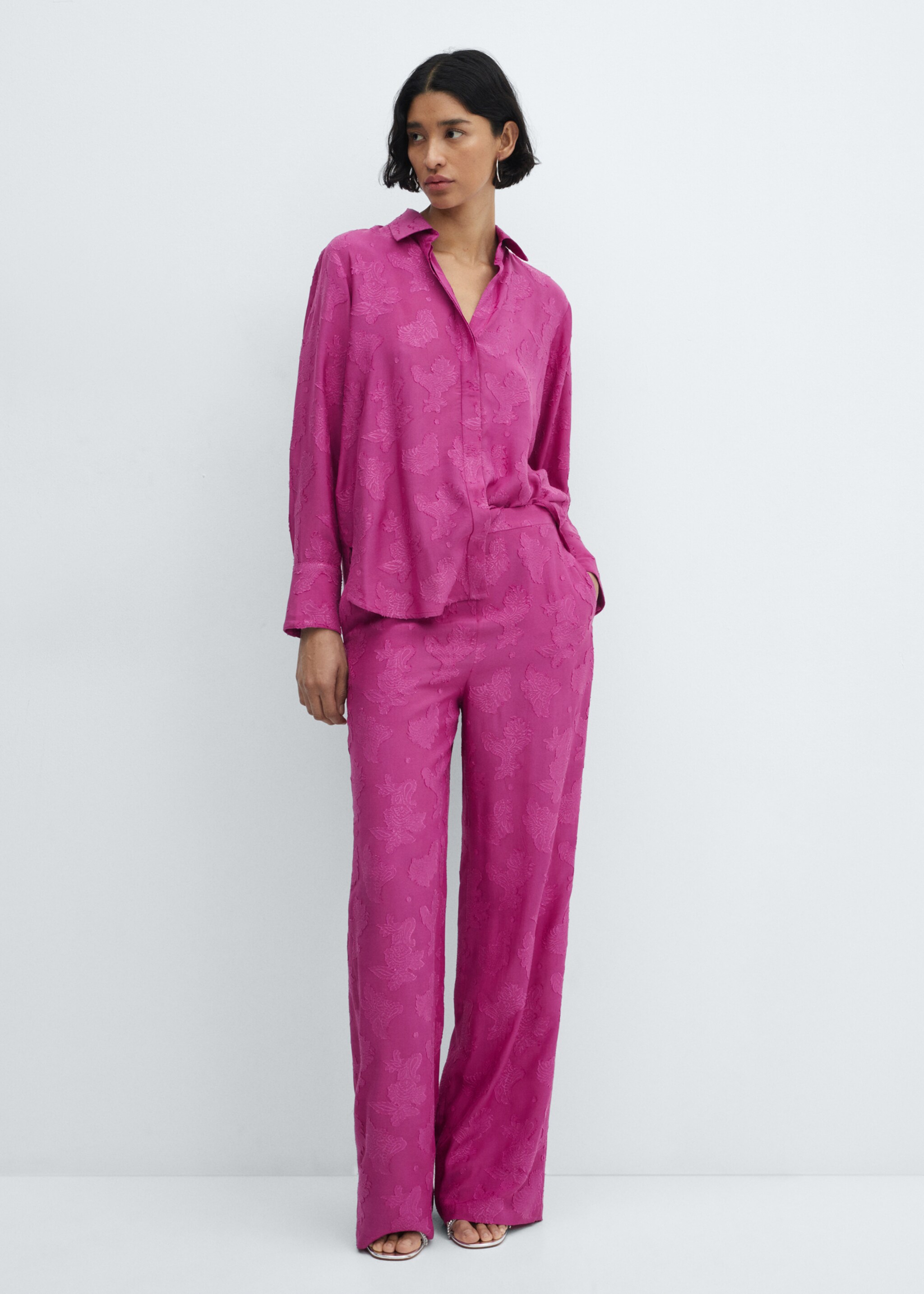 Embroidered fluid trousers - General plane