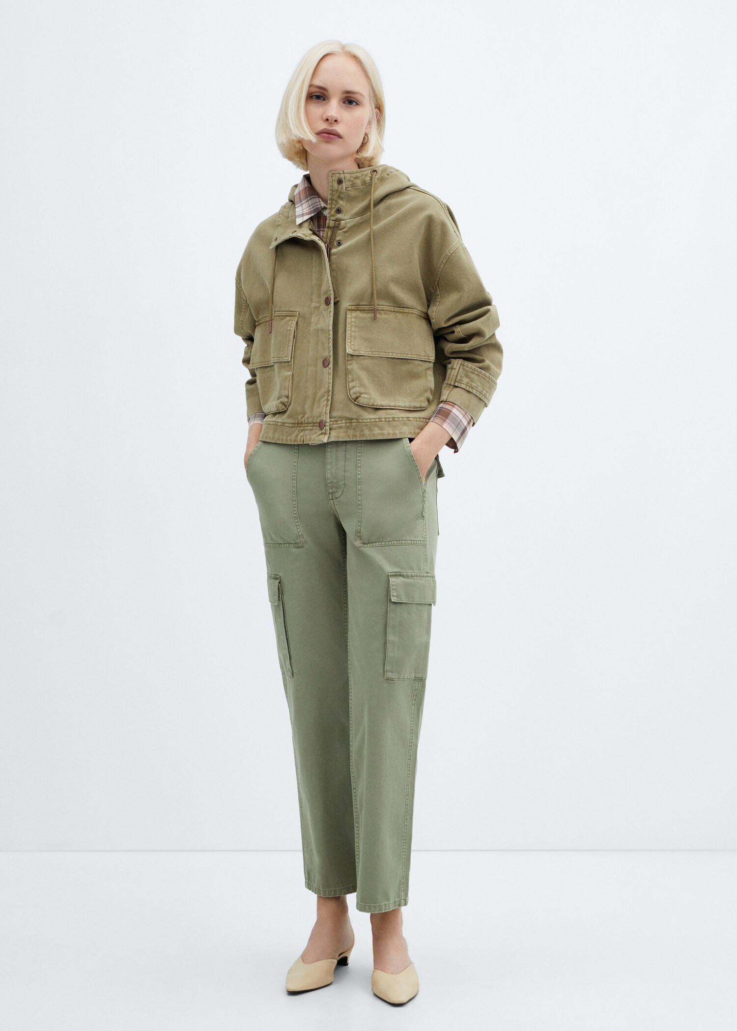 Parka di cotone con tasche - Piano generale