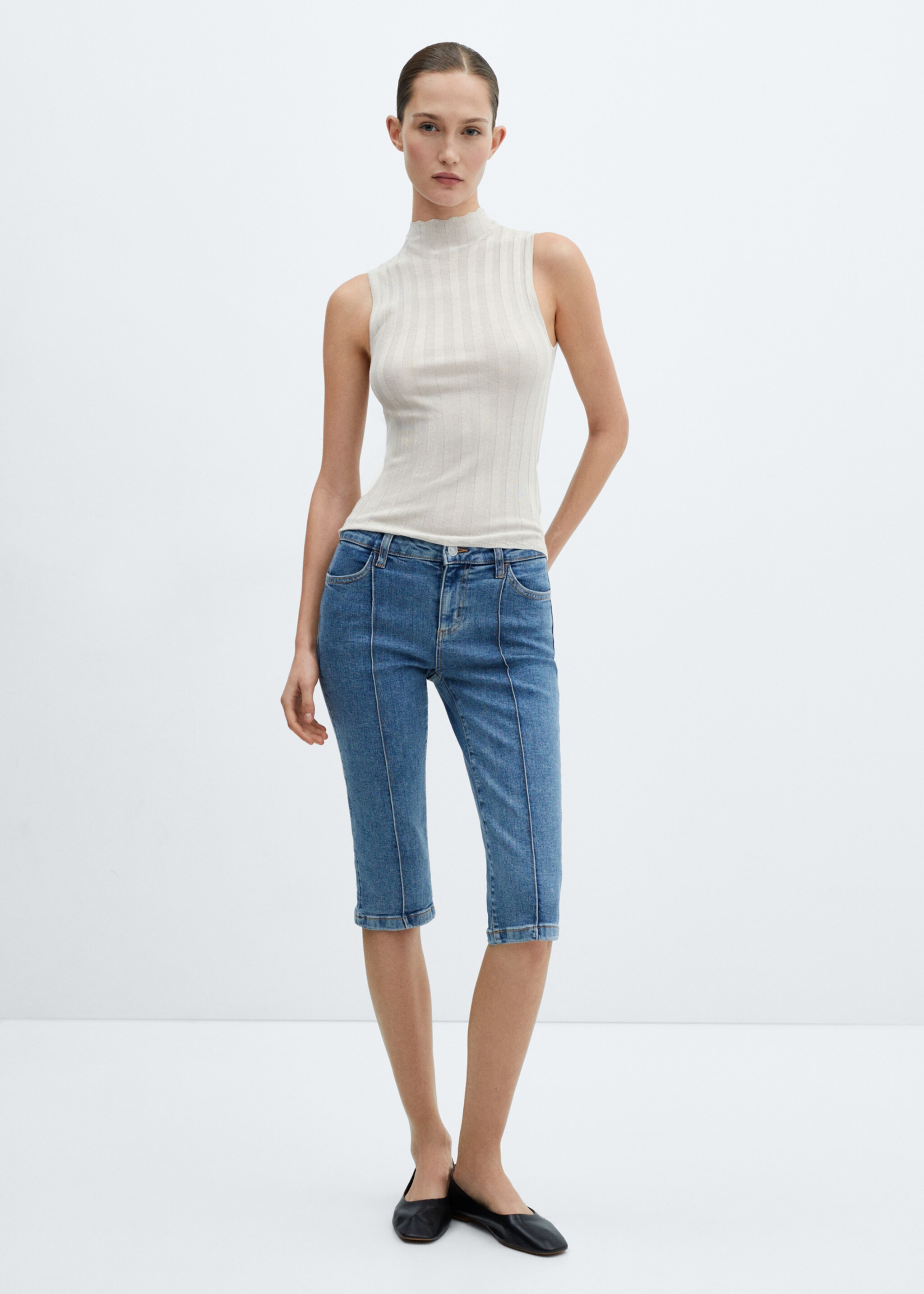 Turtleneck ribbed top - General plane