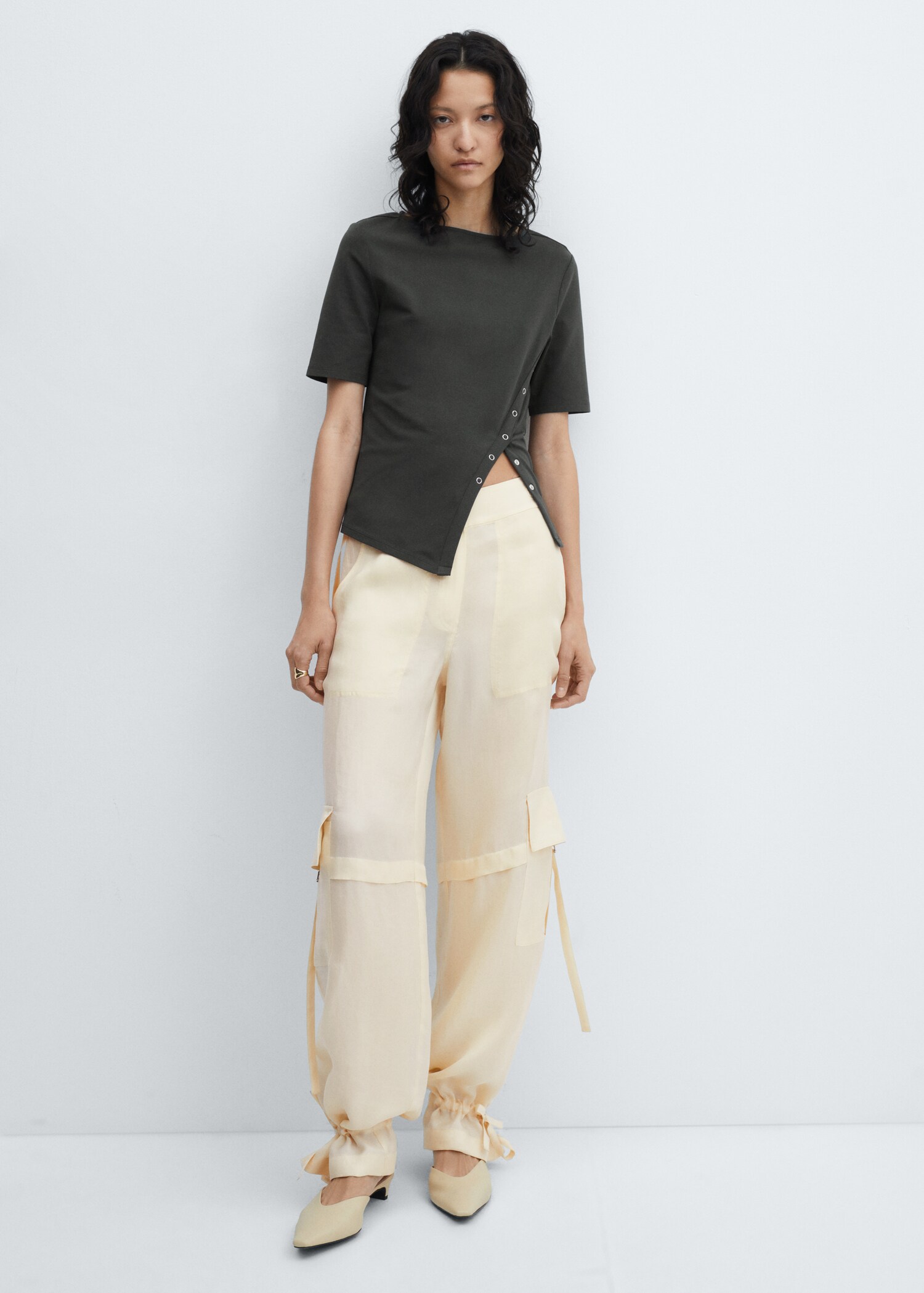 Cotton t-shirt with slit - General plane