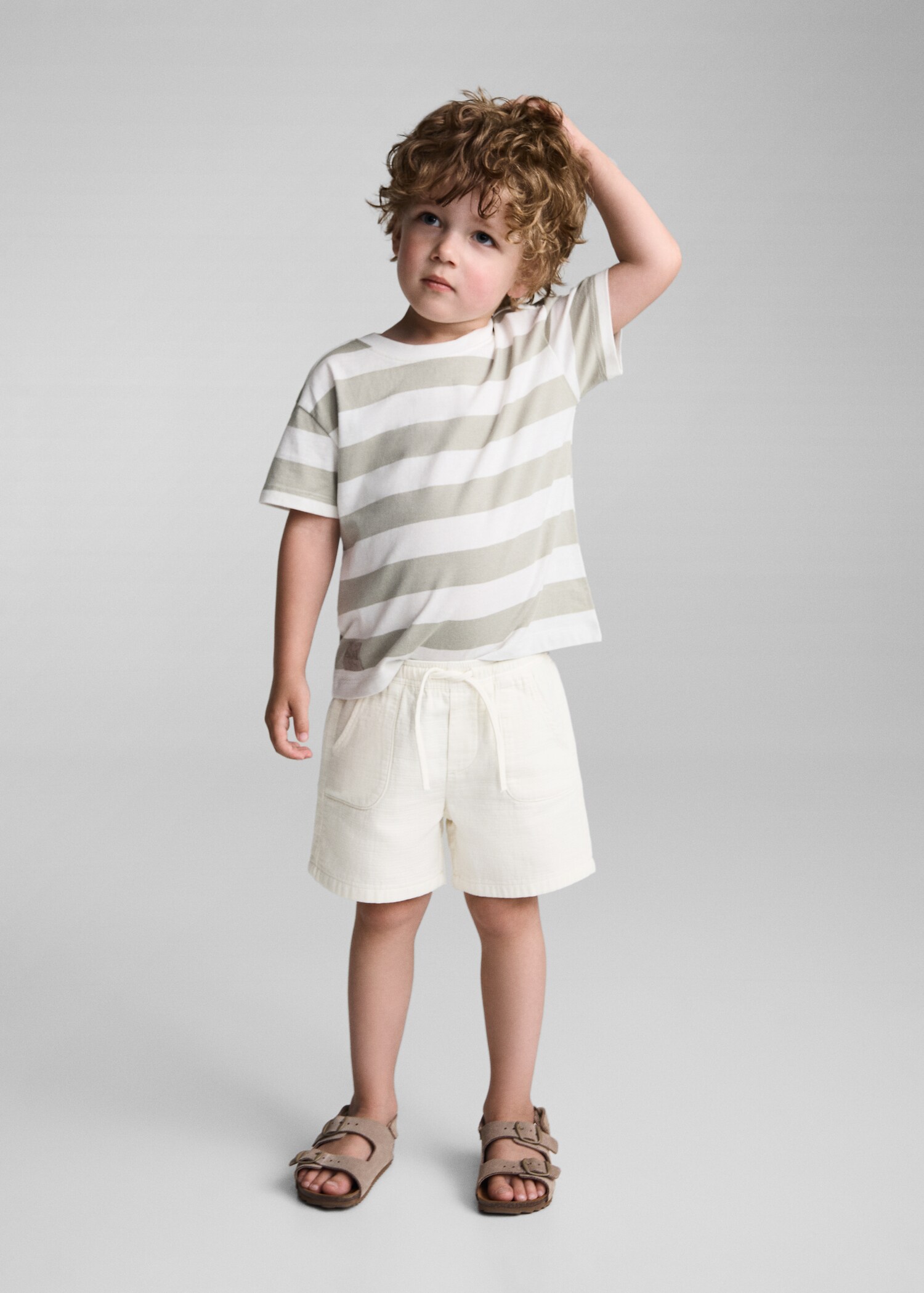 Bermuda coton taille élastique - Plan général