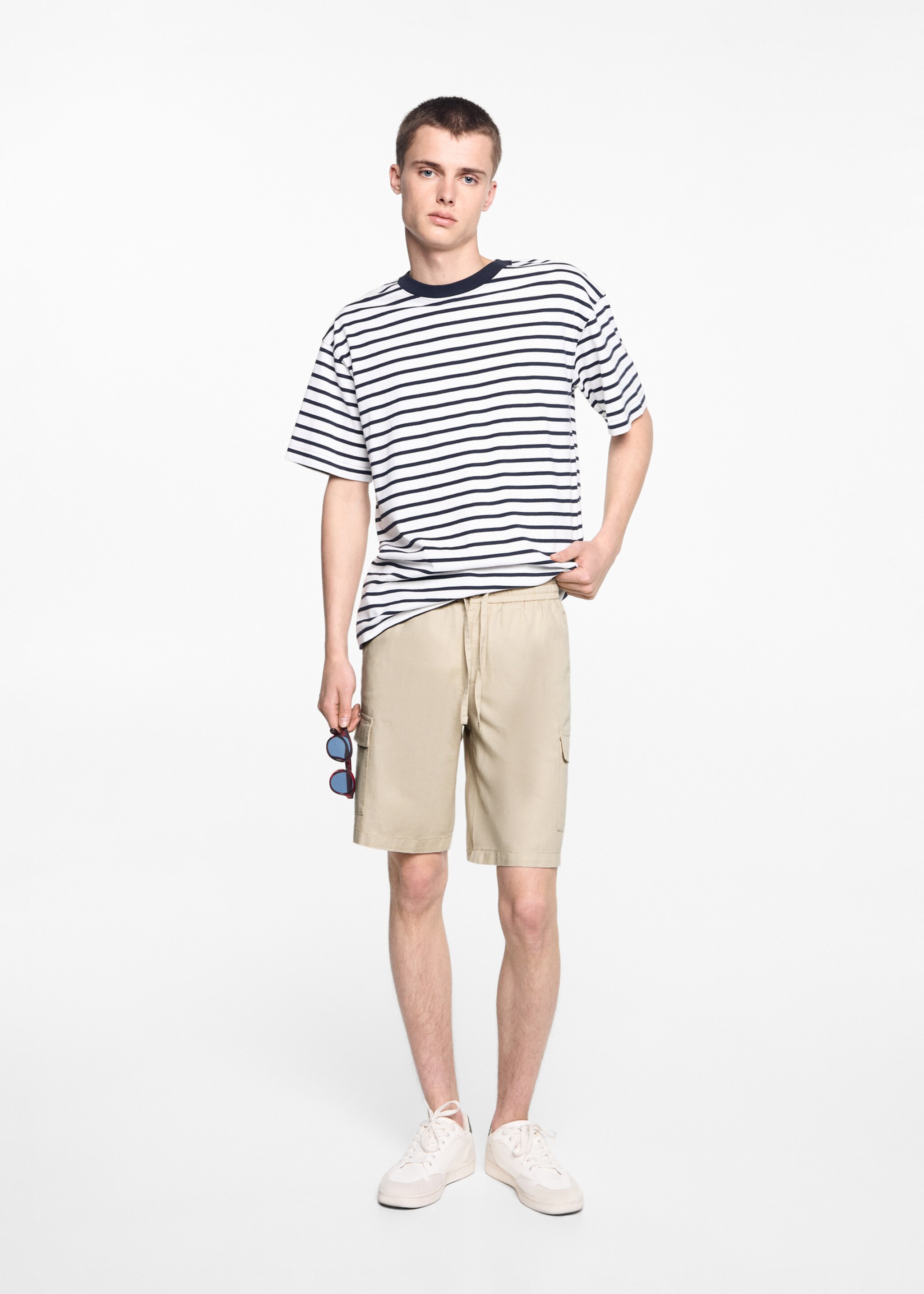 Bermudas lino bolsillos cargo - Plano general