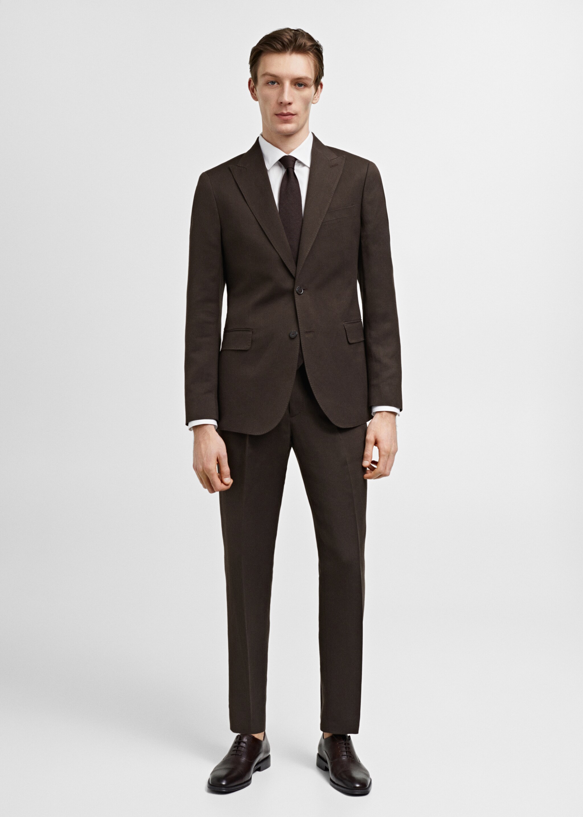 Dressjakke i bomull og lin, slim-fit - Total bildeutsnitt