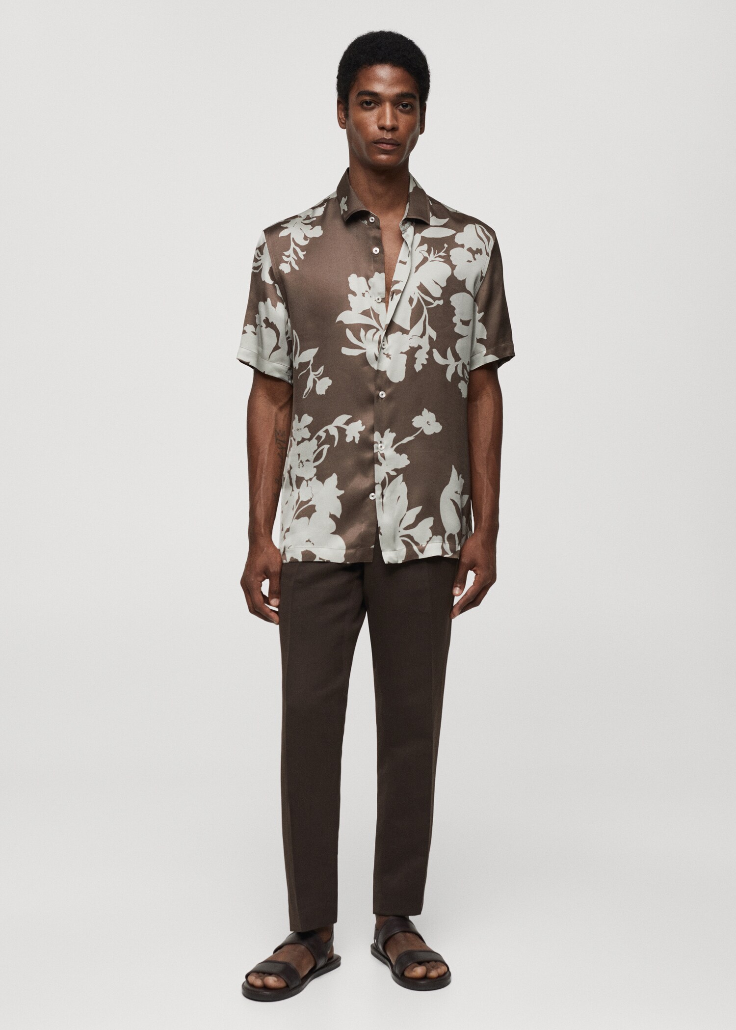 Flowy floral print shirt - General plane