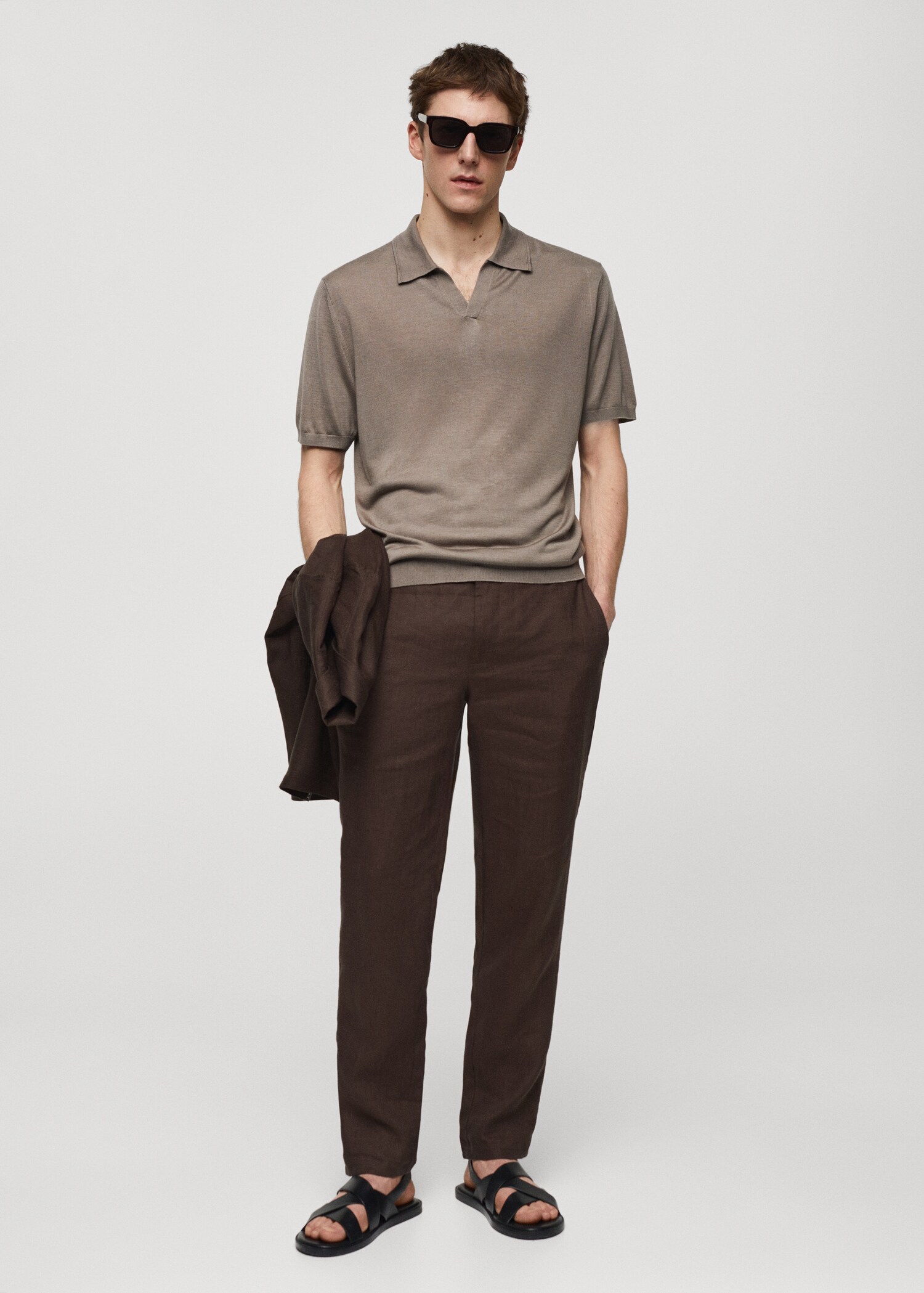 Gebreid poloshirt met korte mouw - Overzichtstekening
