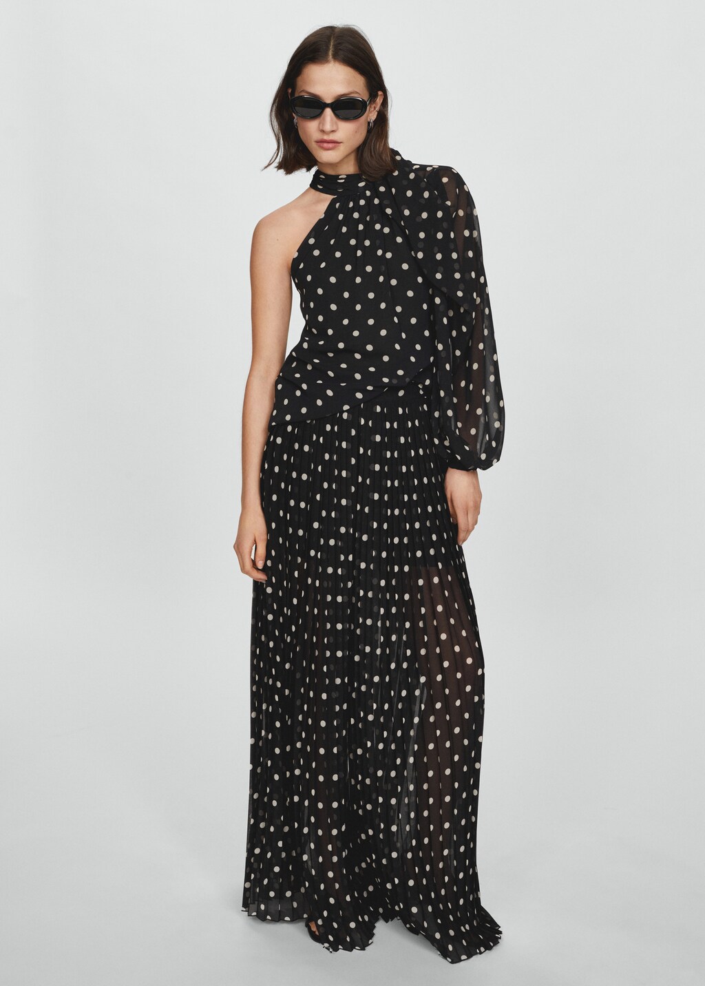niana flocky dot pants dress　M Polka-dot pleated pants - Women | MANGO OUTLET USA