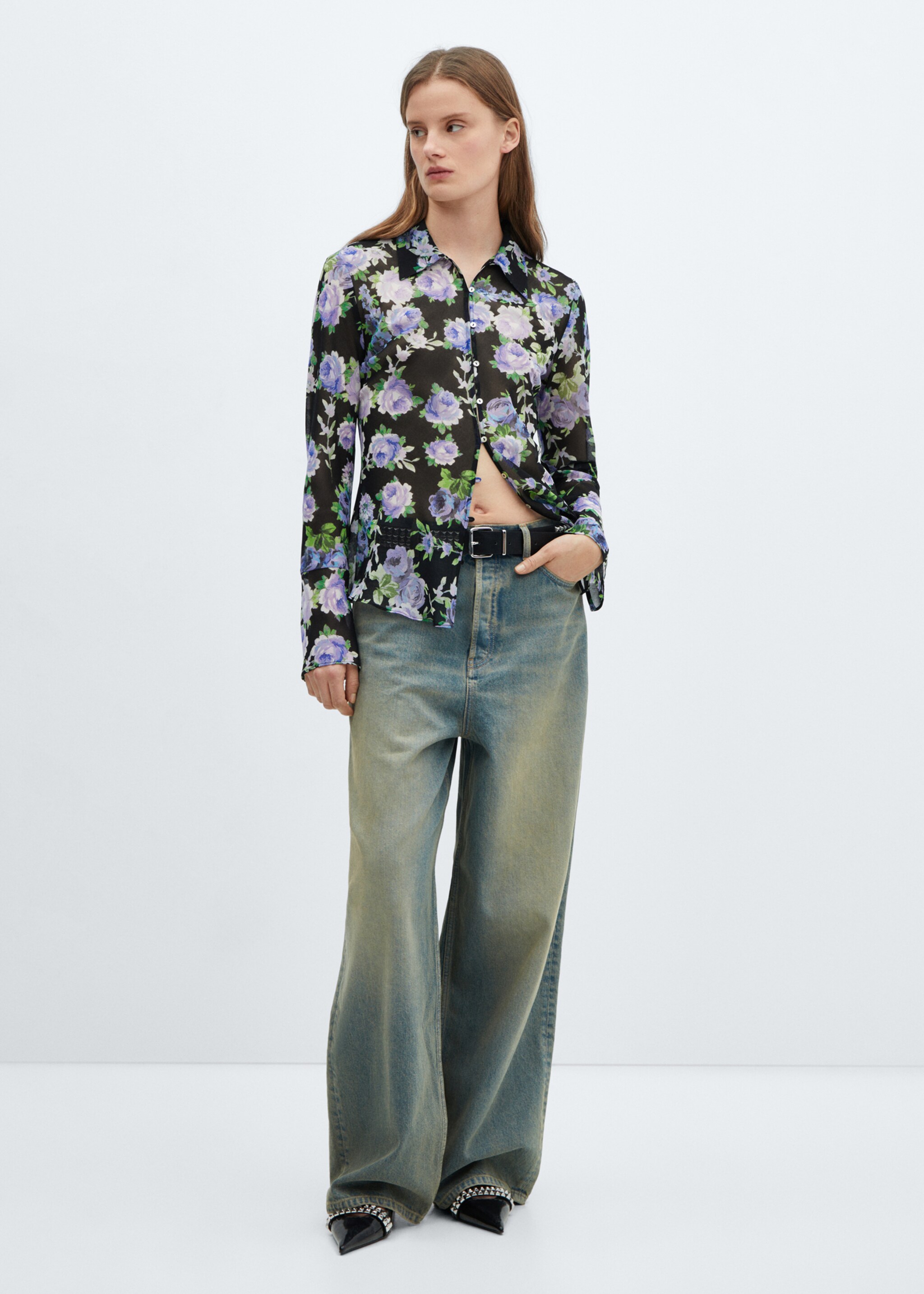Semi-transparent printed shirt - General plane
