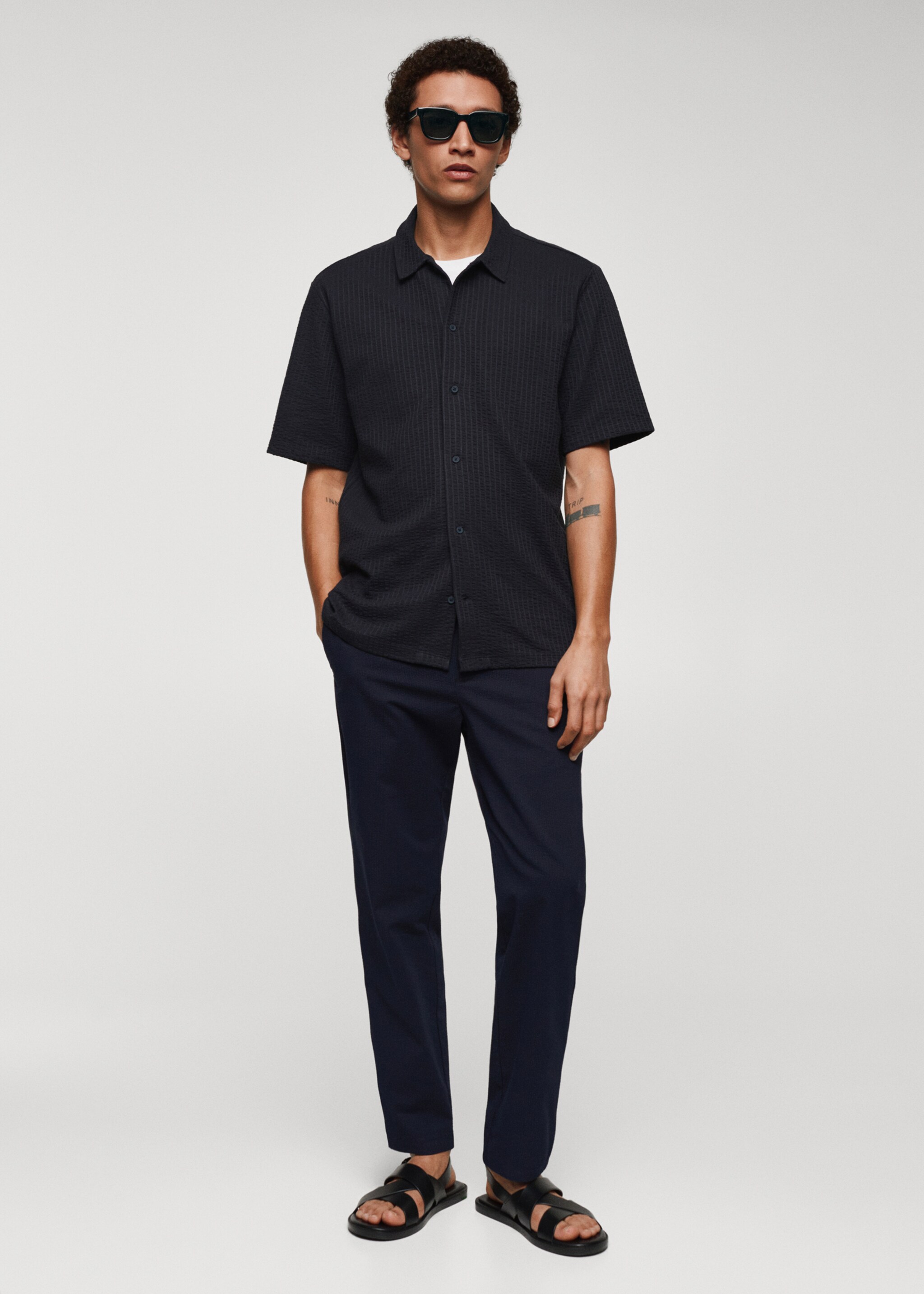 Seersucker cotton shirt - General plane