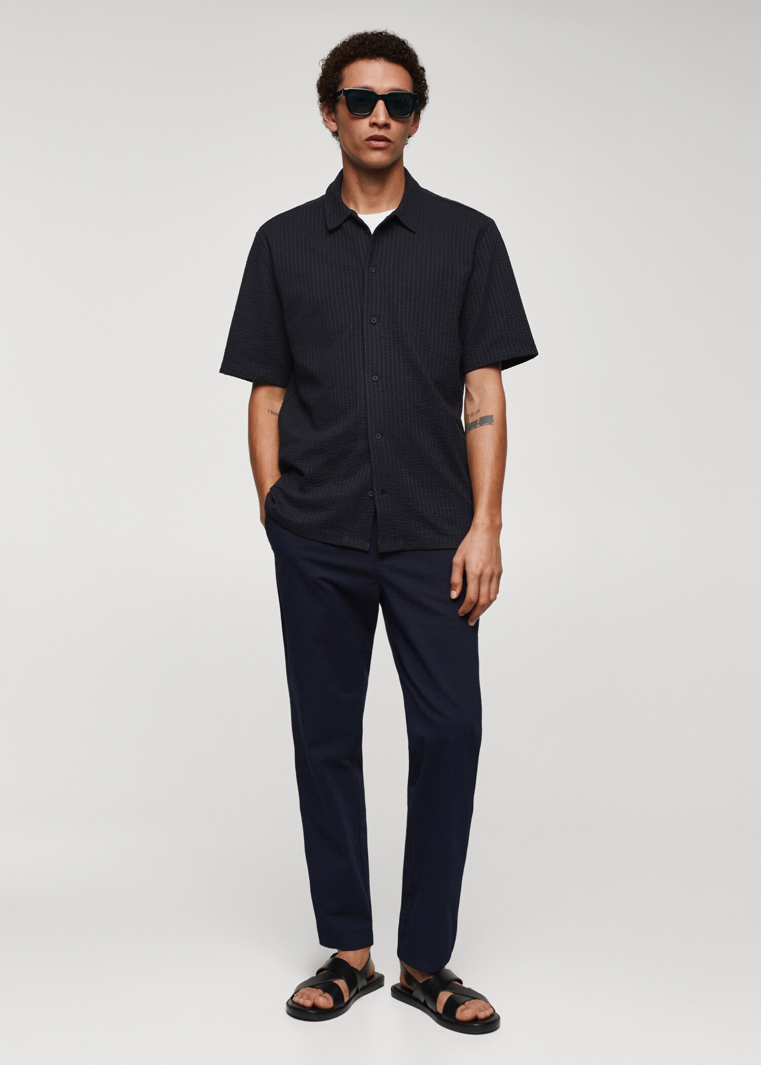 Seersucker cotton shirt - General plane