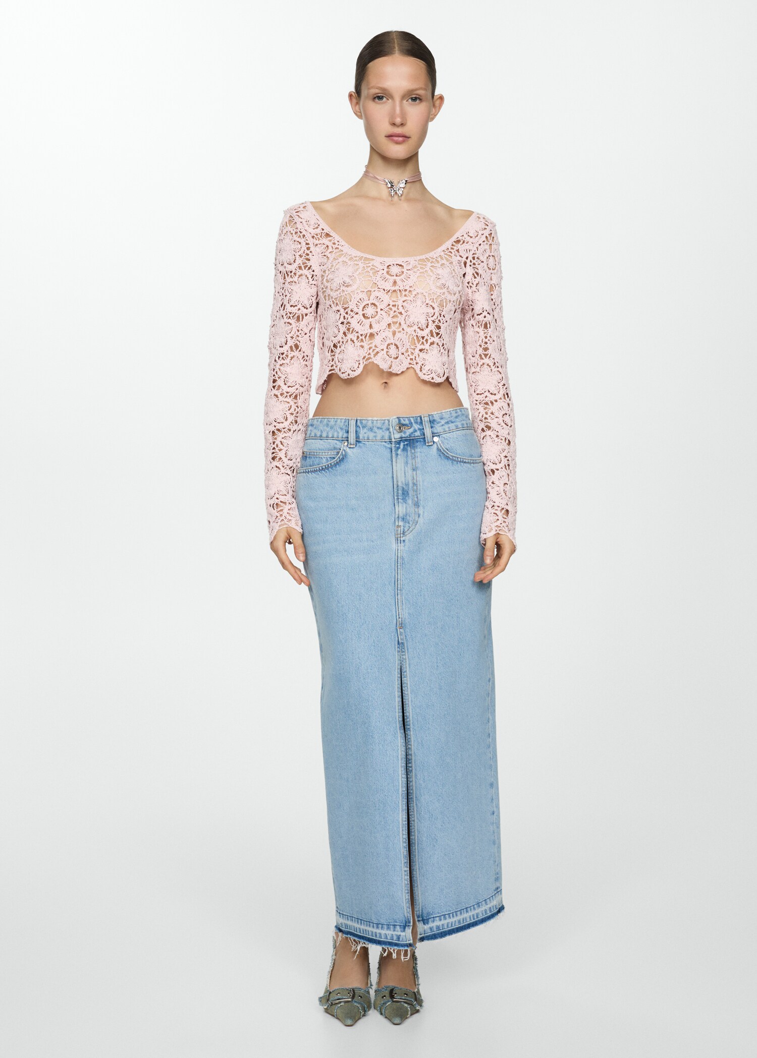 Short crochet sweater - General plane