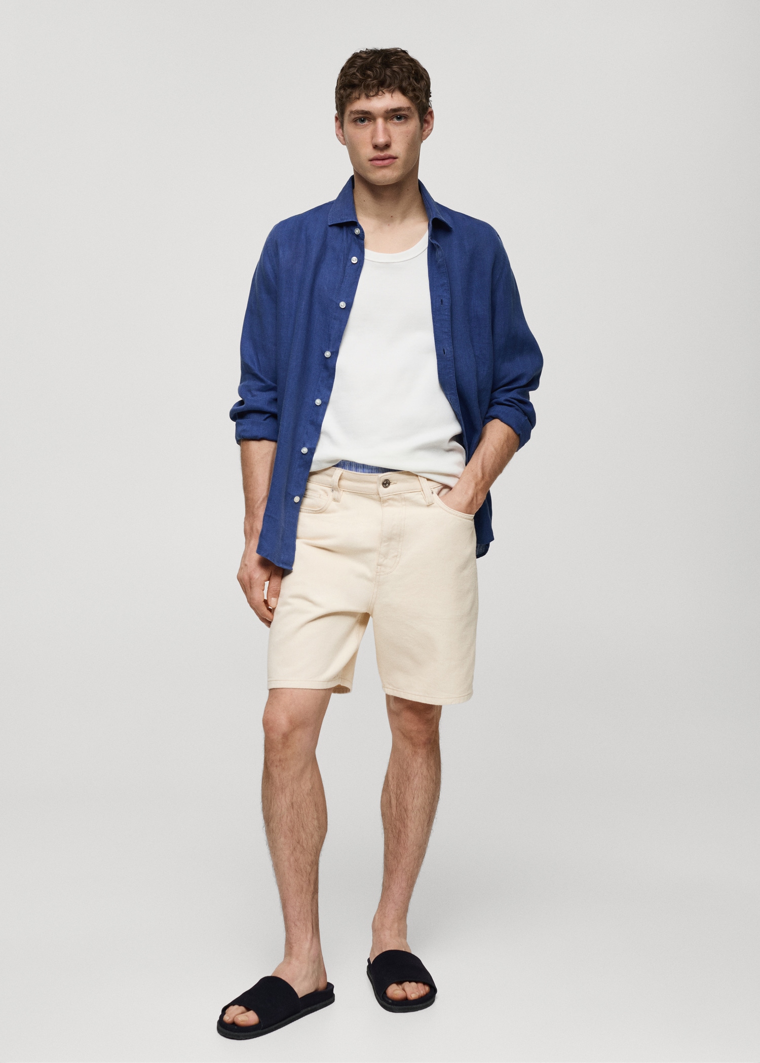 Mango Man Mango Shorts Hombre 100% Linen Bermuda Shorts Men MANGO Philippines