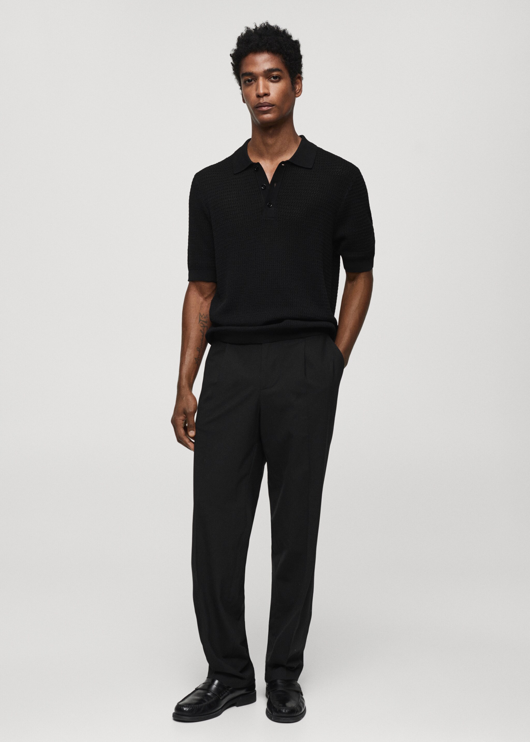 Openwork knit polo - General plane