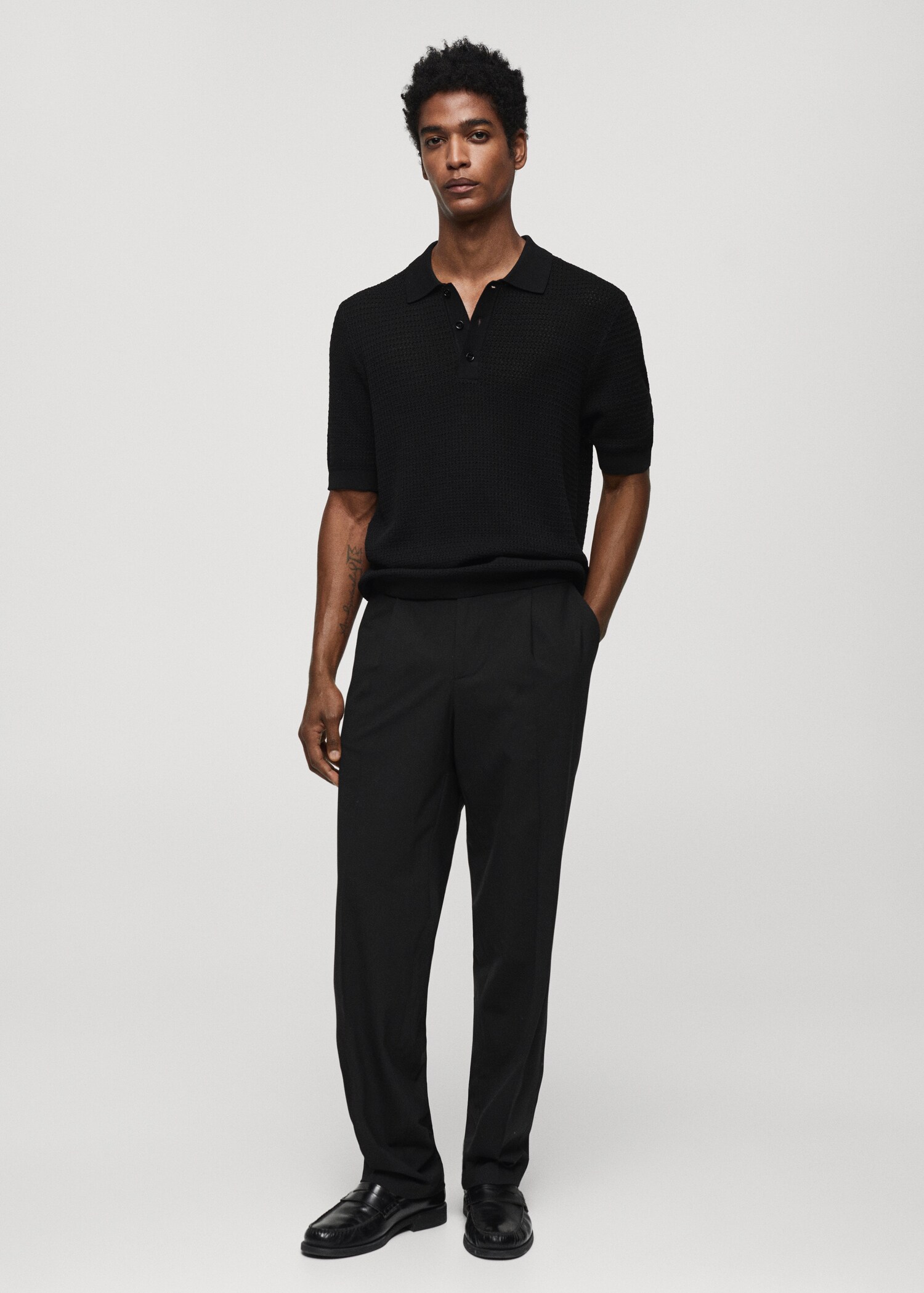 Openwork knit polo - General plane
