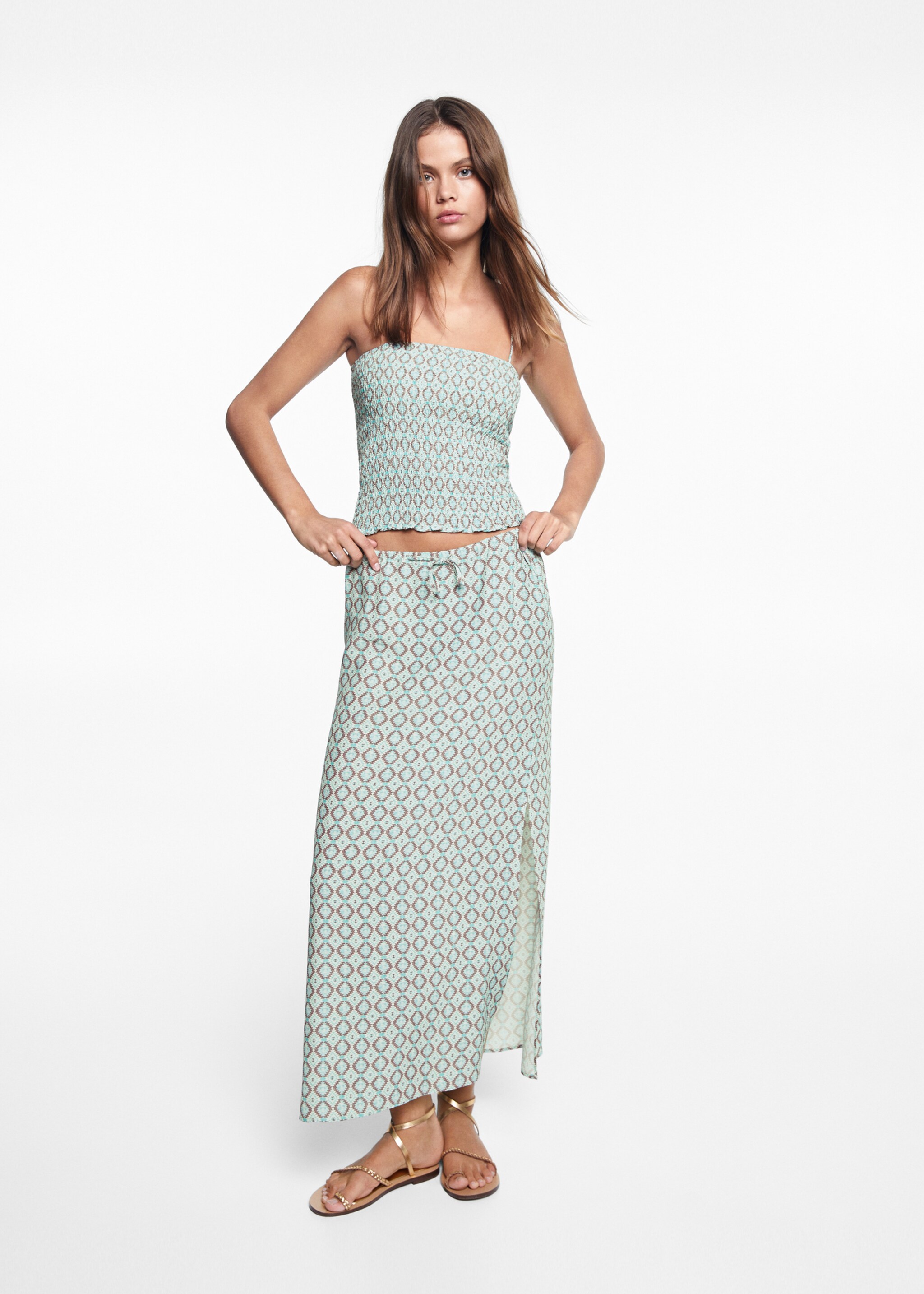 Printed midi skirt - General plane