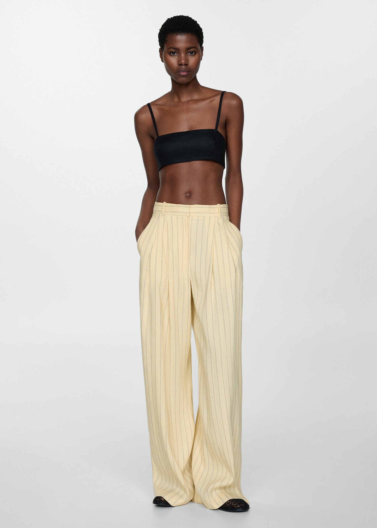 Pantalon lin à rayures - Plan général