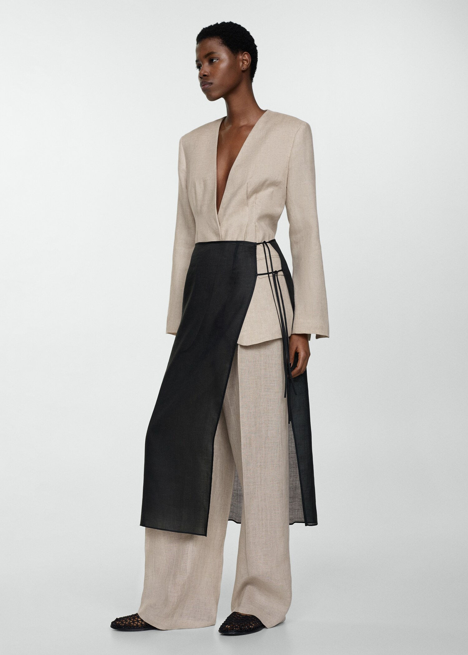 100% linen suit trousers - General plane