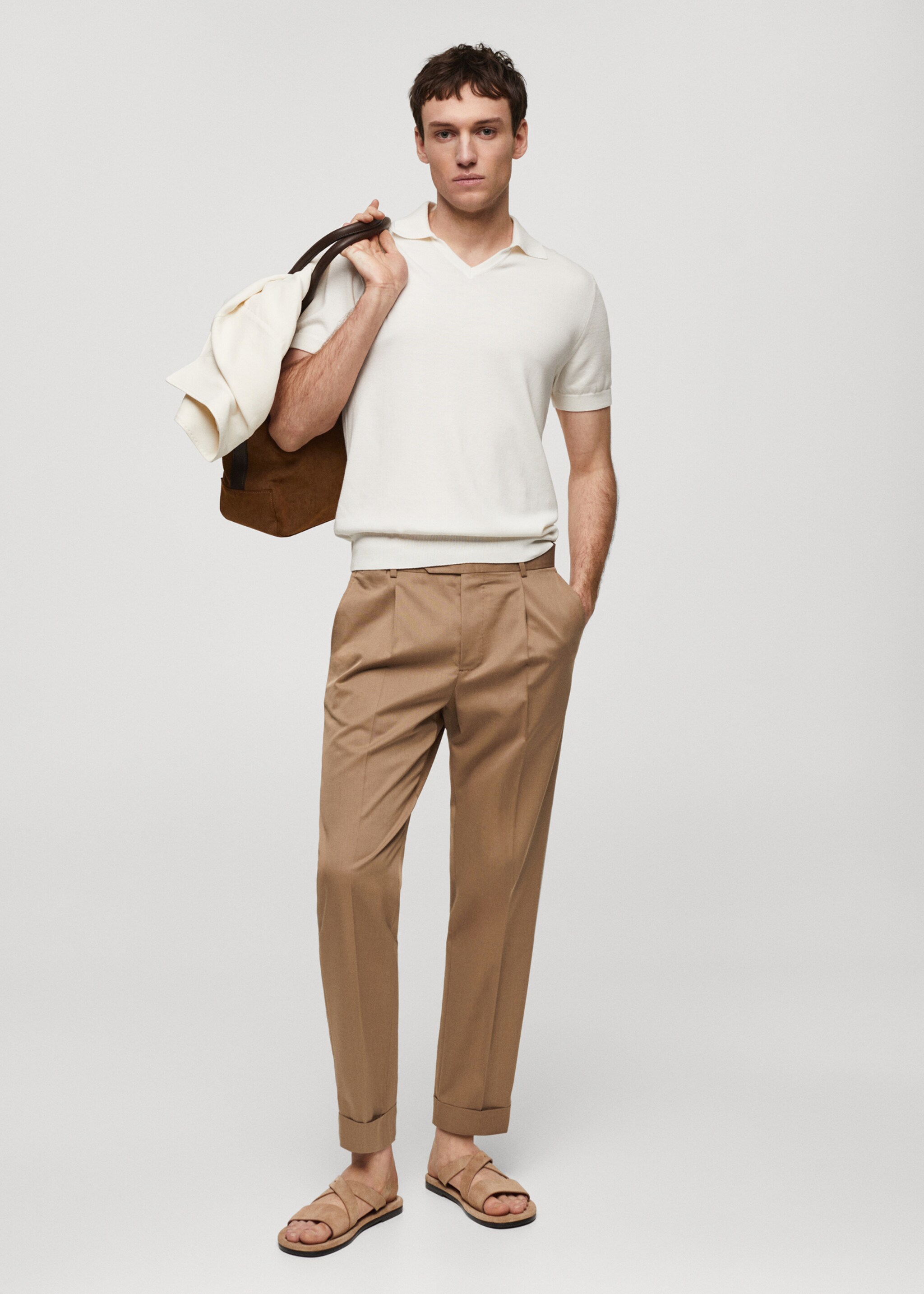 Polo 100 % coton maille - Plan général, Blanc cassé. Ref: 67067912-00.