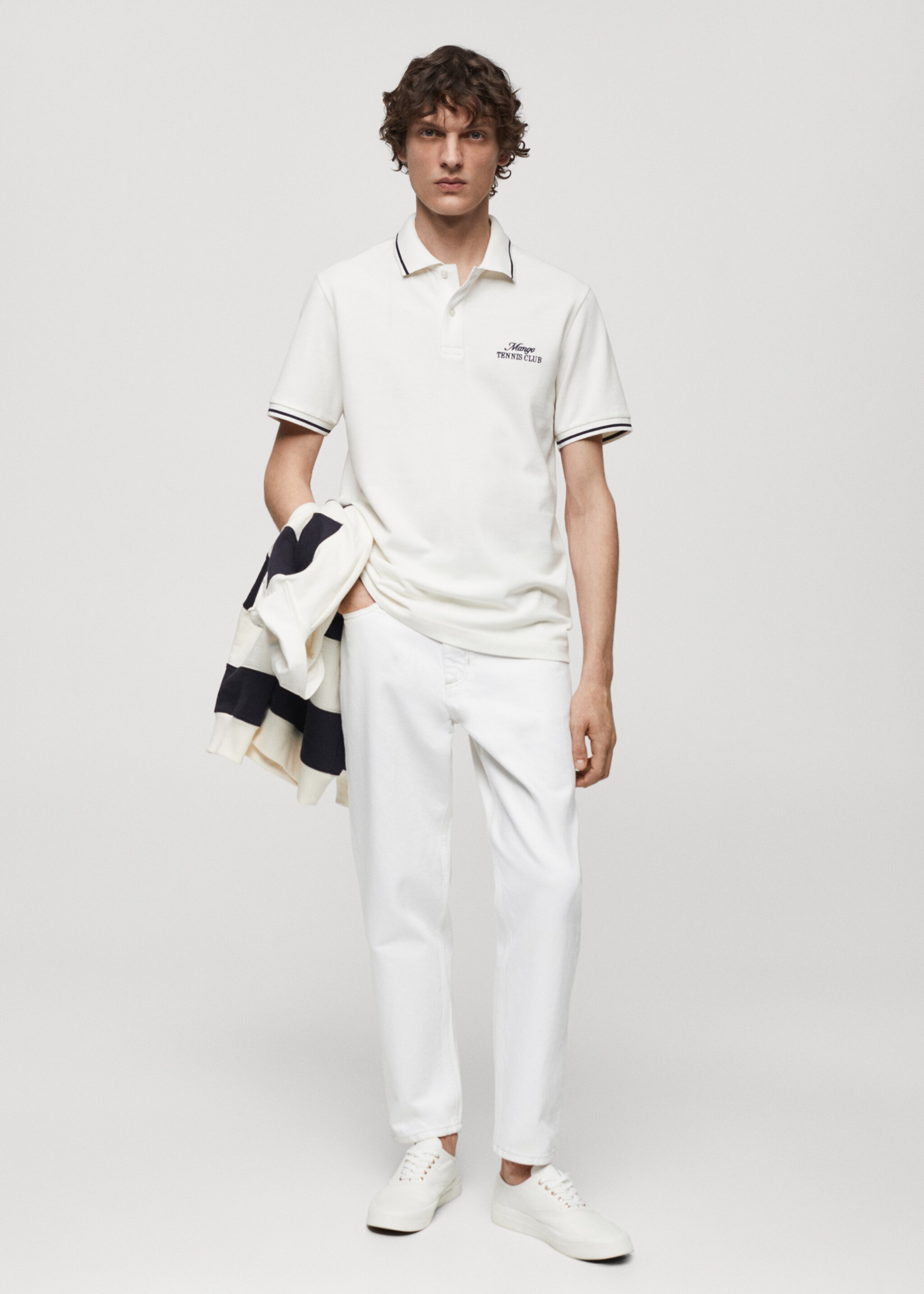 100% embroidered cotton polo shirt - General plane