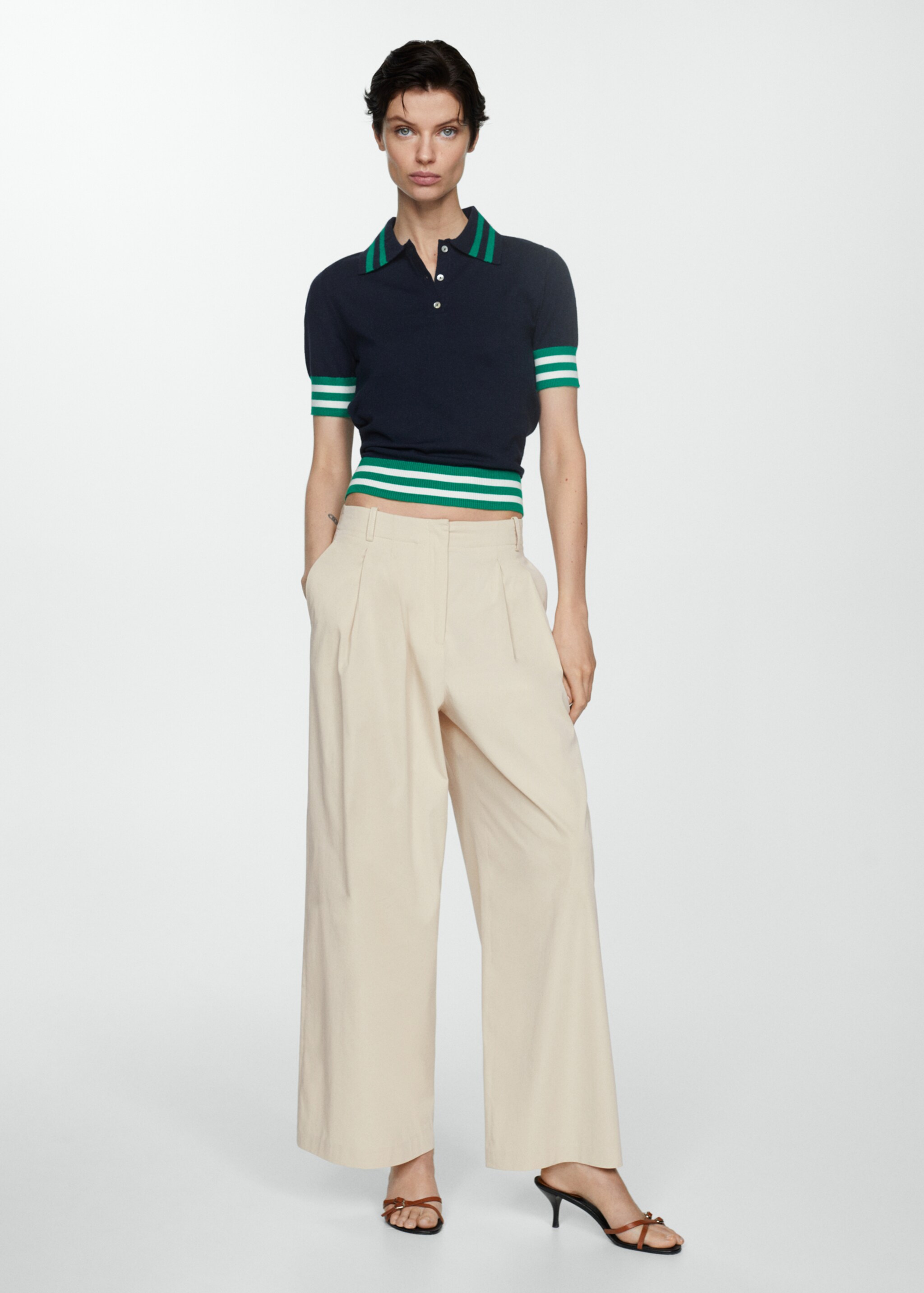 Wideleg pleated trousers - General plane