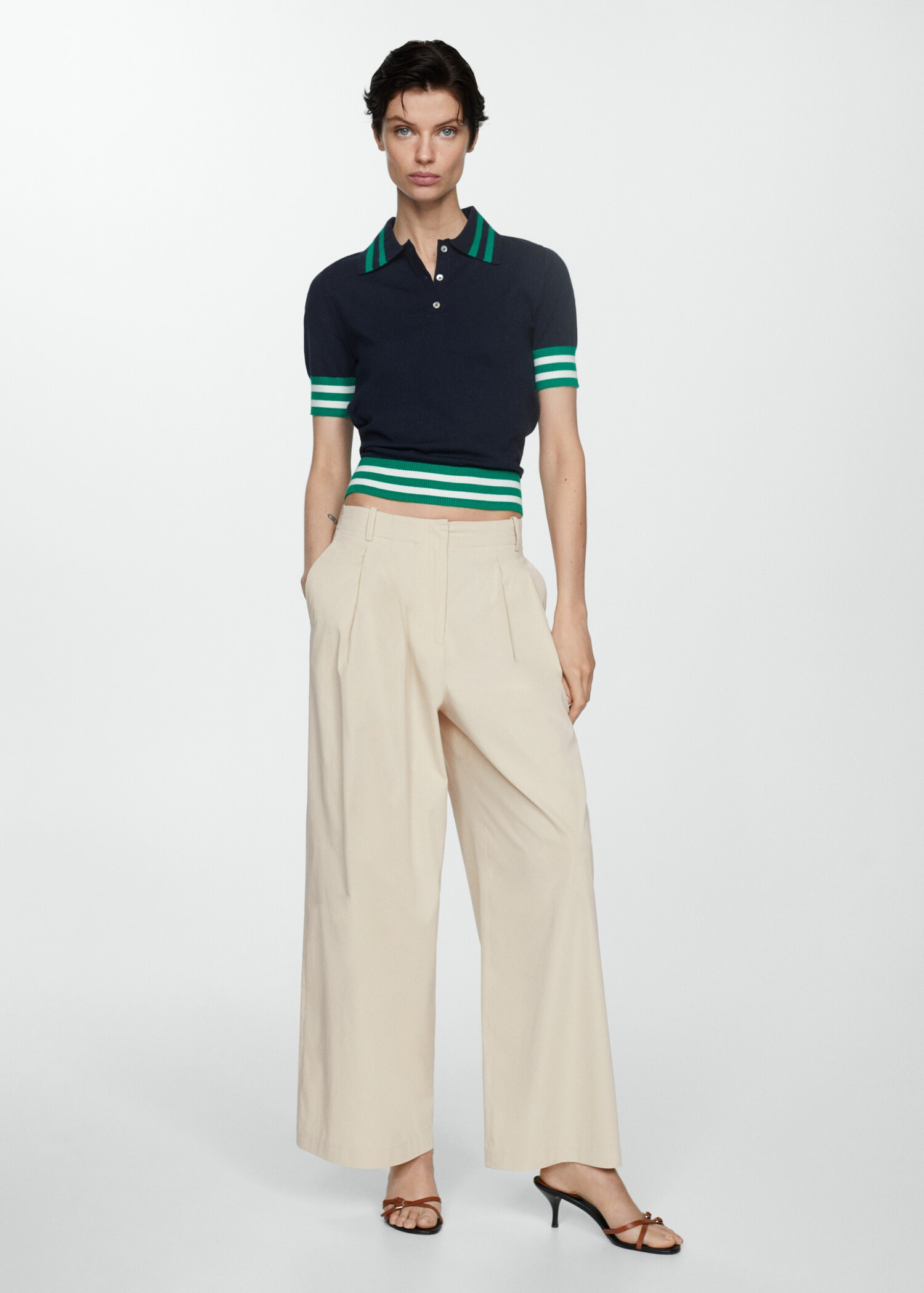 Wideleg pleated trousers - General plane