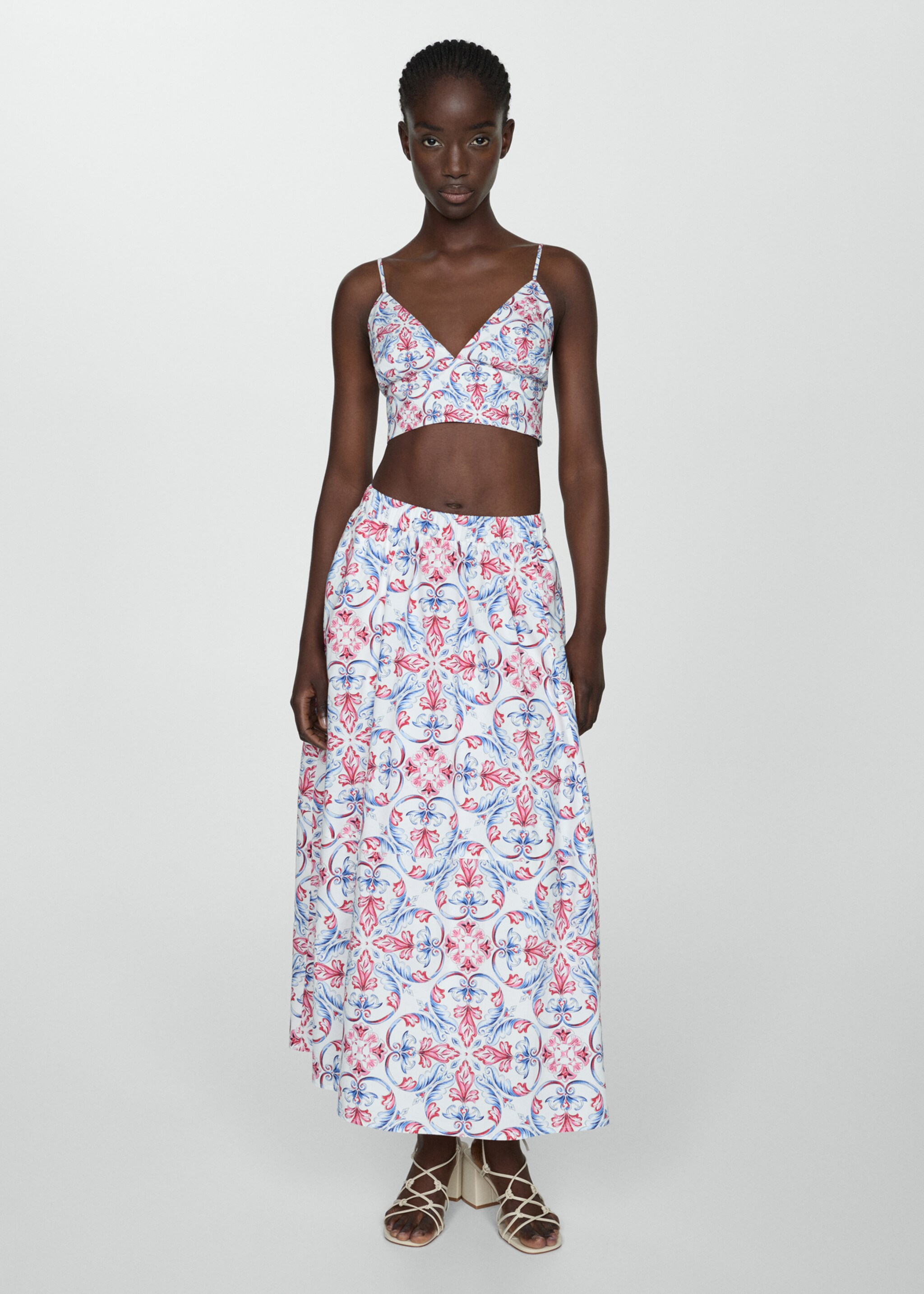Gemustertes Crop-Top - Allgemeine Ansicht