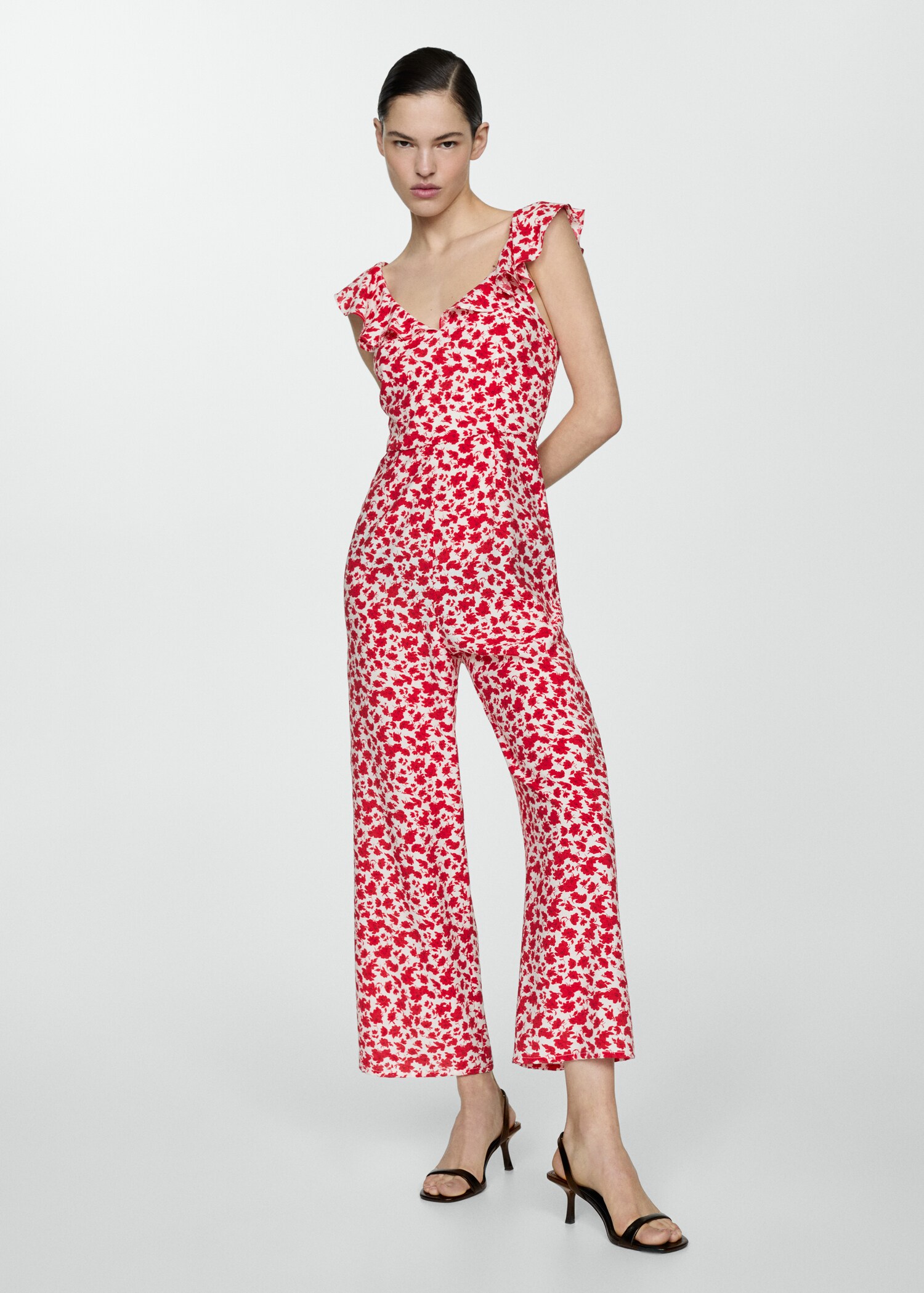 Floral-print long jumpsuit - General plane