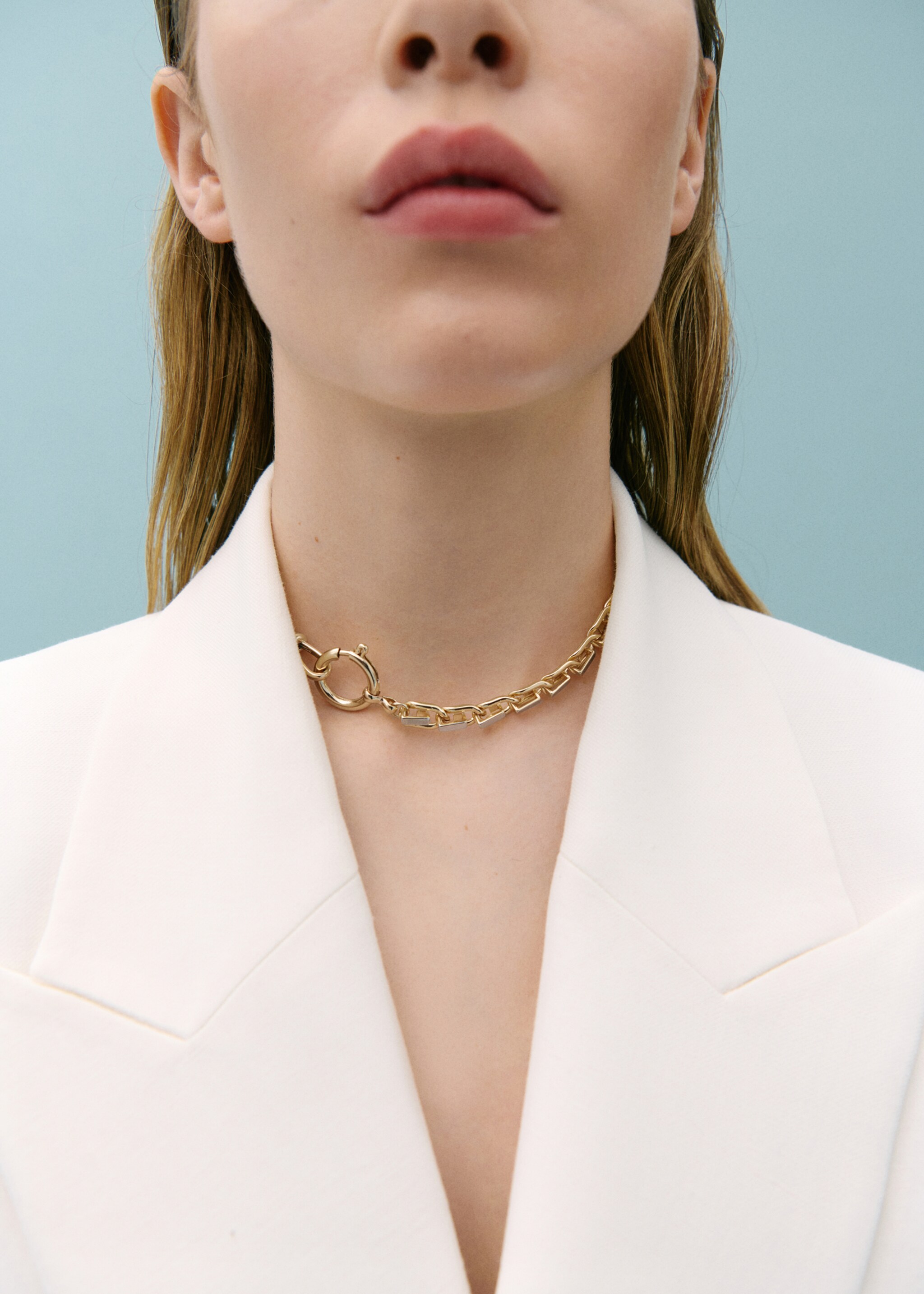 Collar cadena eslabones combinados - Plano general