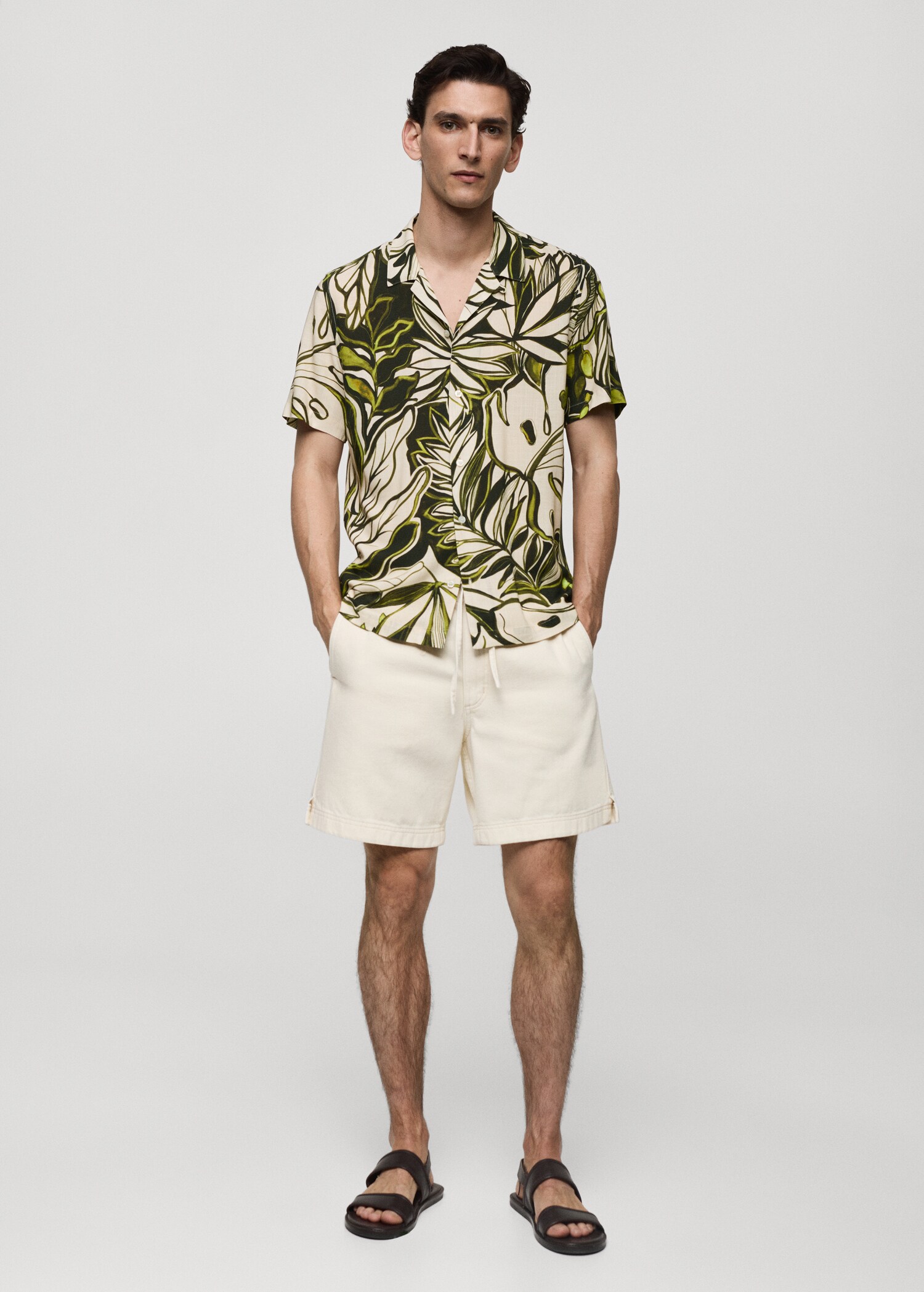 Cămașă fluidă cu imprimeu hawaiian - Plan general