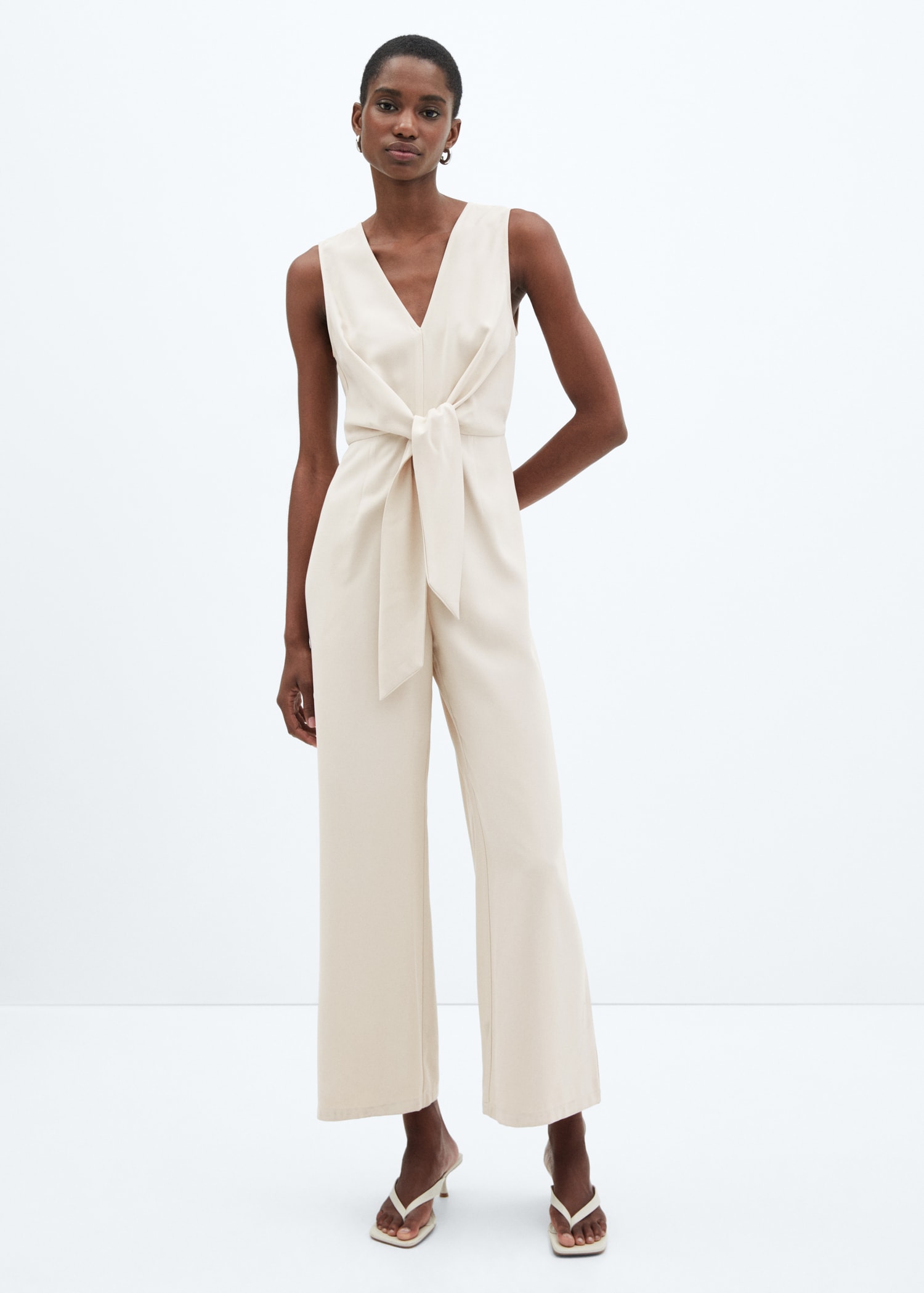 Bow long jumpsuit Women MANGO OUTLET Croatia