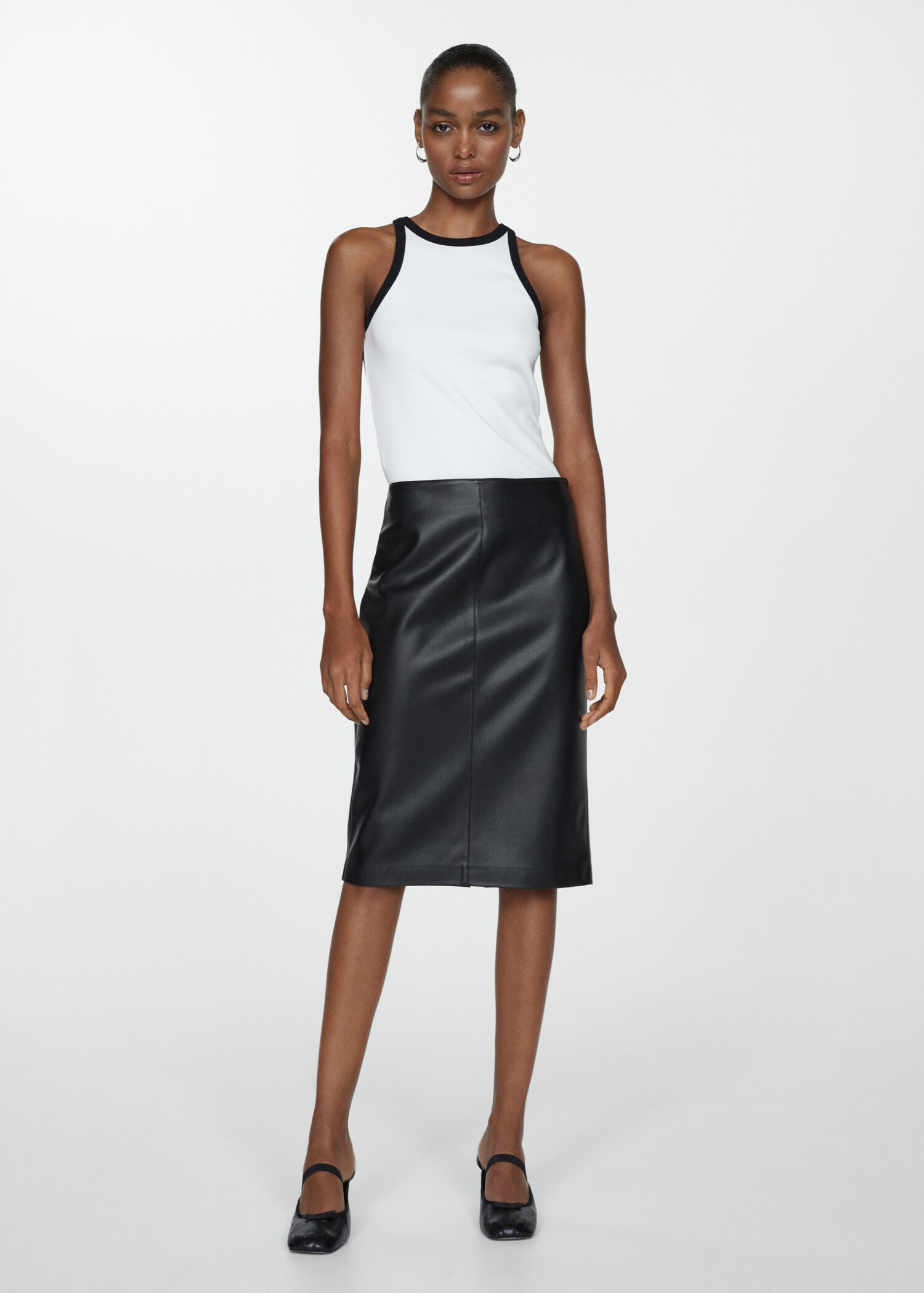 Leather-effect pencil skirt - General plane