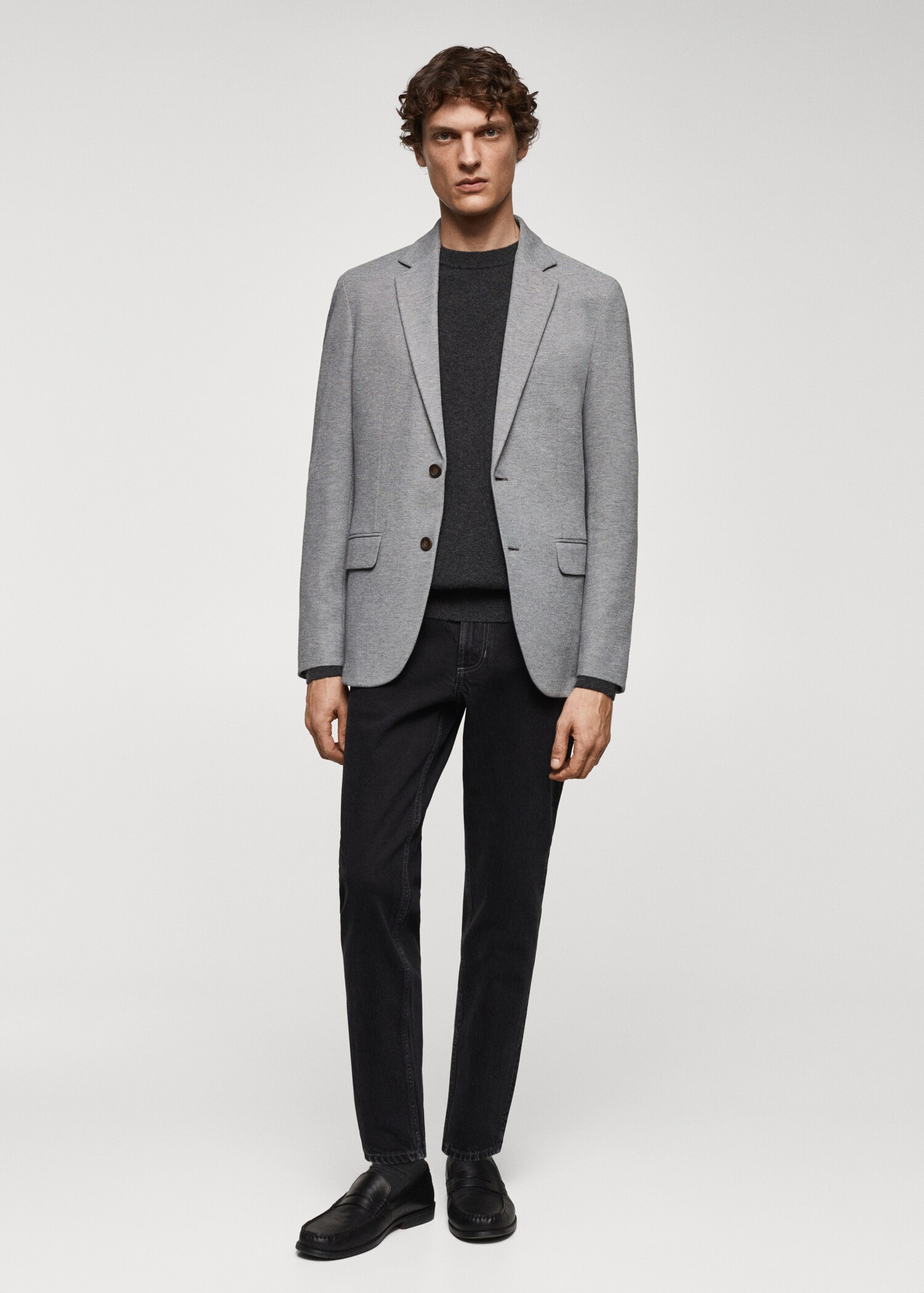 Veste slim fit structurée coton - Plan général